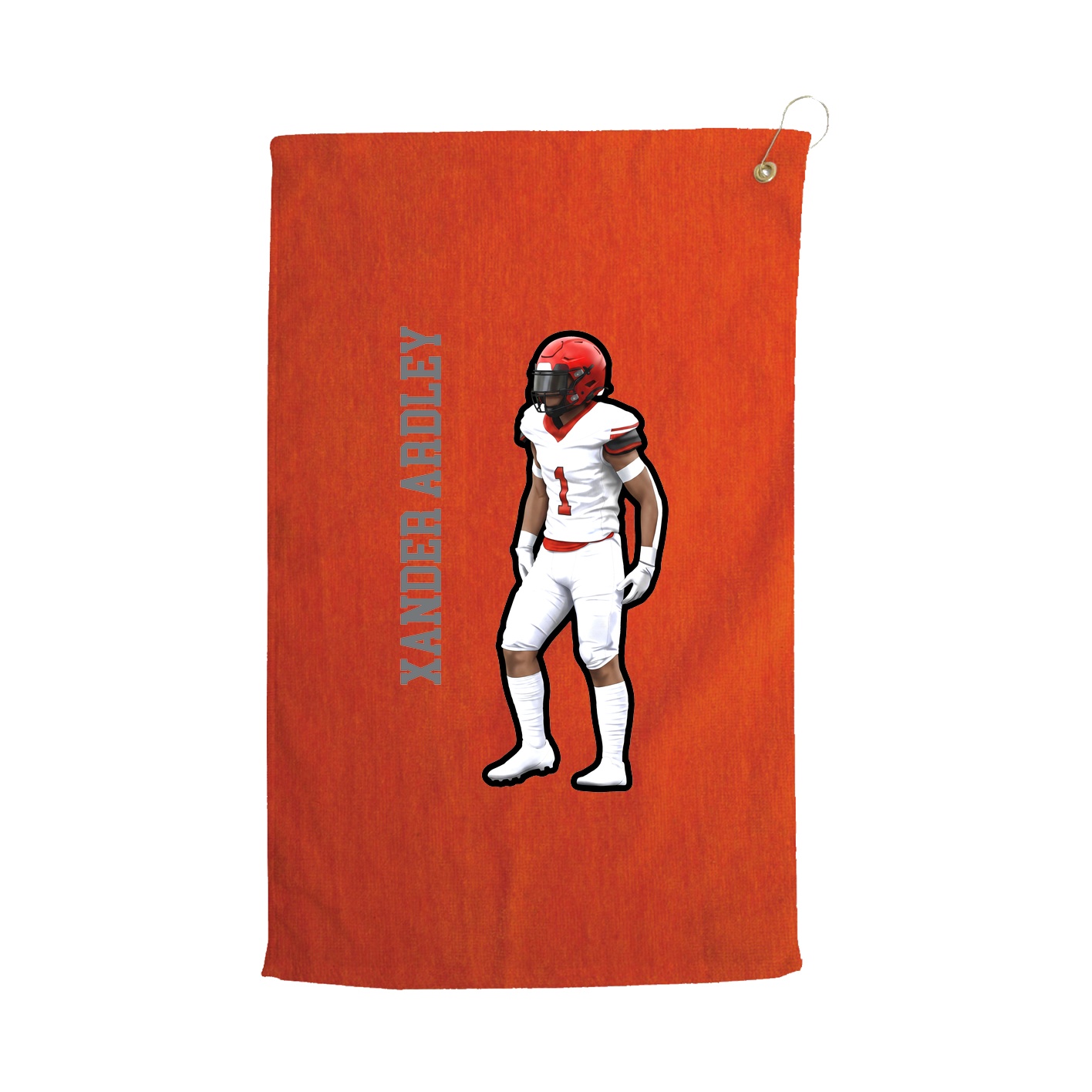 Golf Towel — Name Vertical in Orange