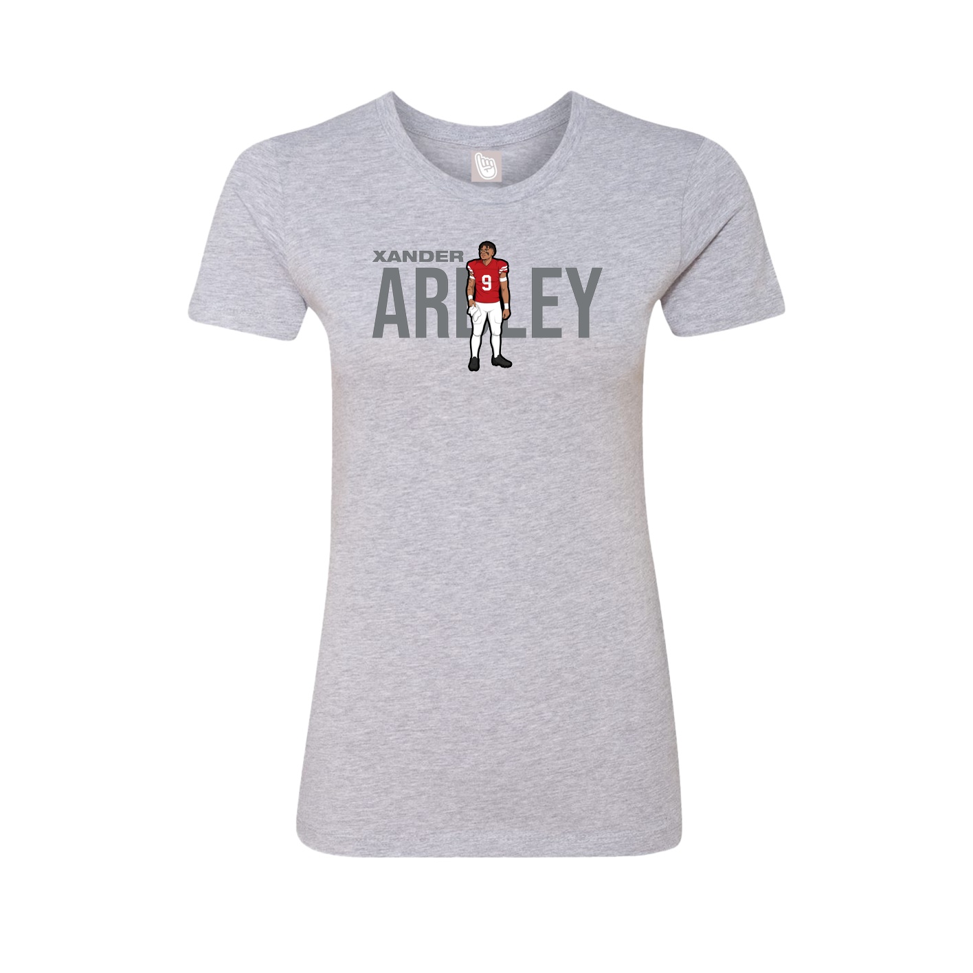 Fitted Women's Tee — Player Name in Grey