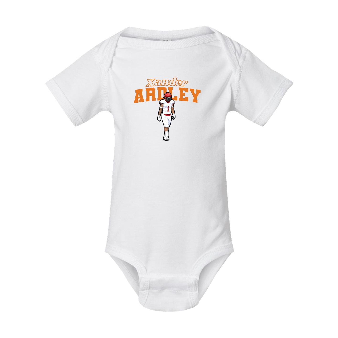 Baby Onesie — Name Arch in White