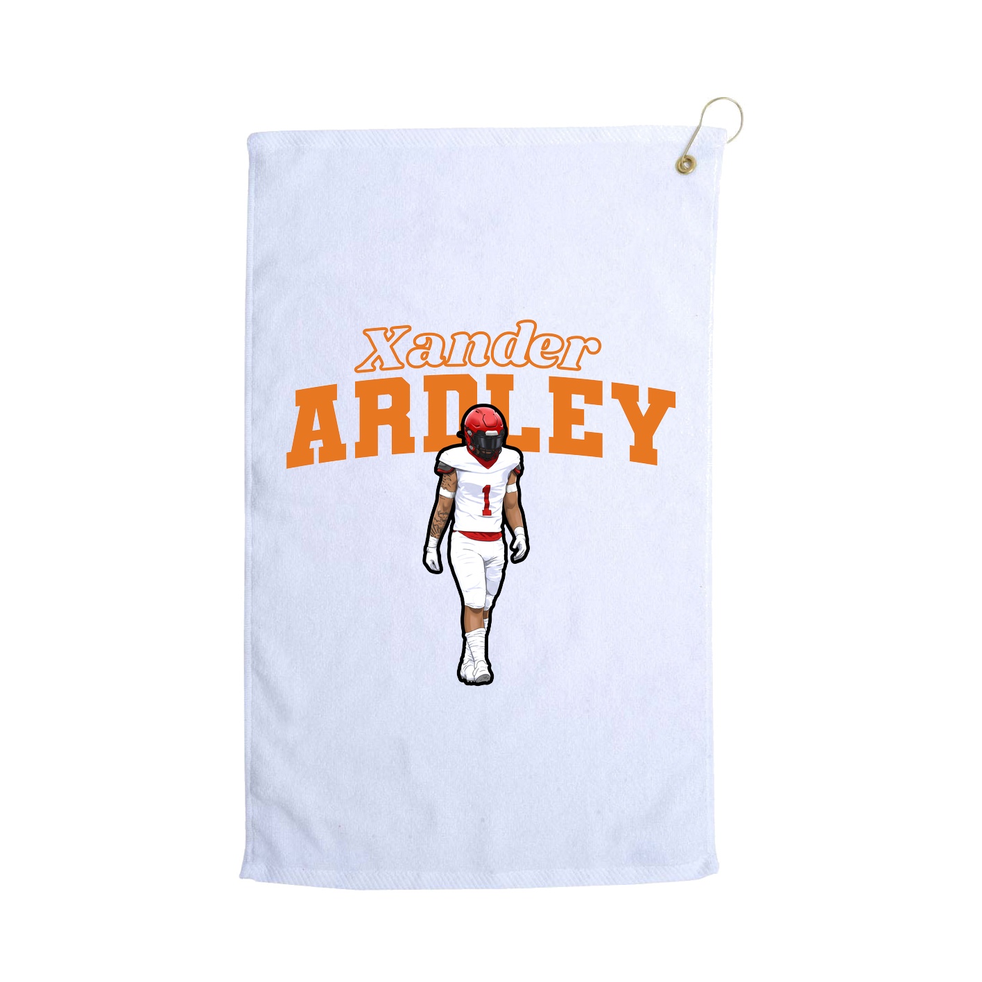 Golf Towel — Name Arch in White