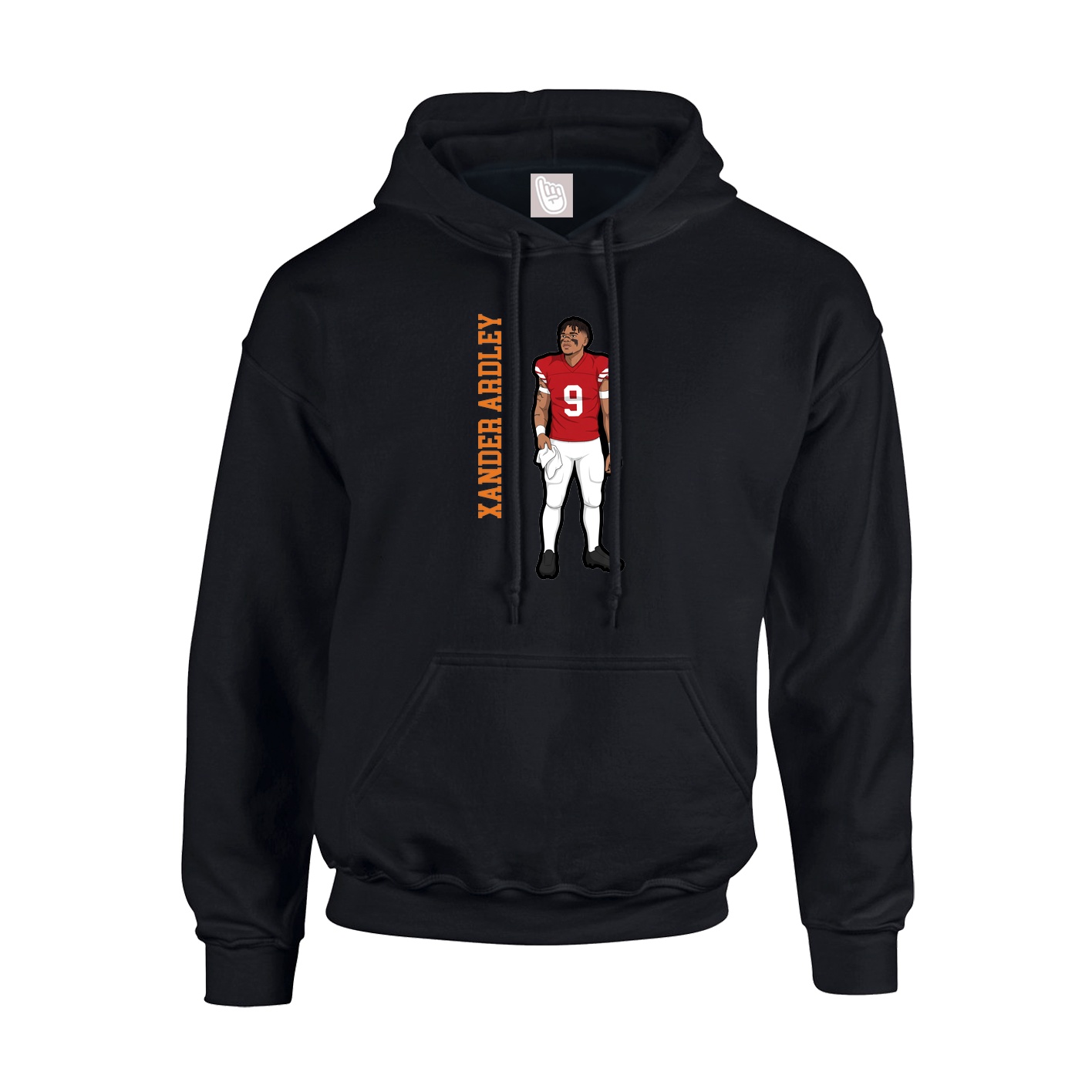 Hoodie — Name Vertical in Black
