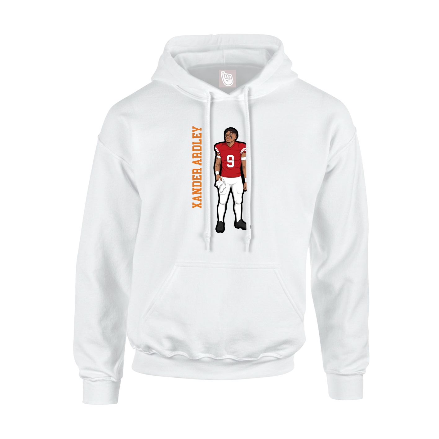 Youth Hoodie — Name Vertical in White