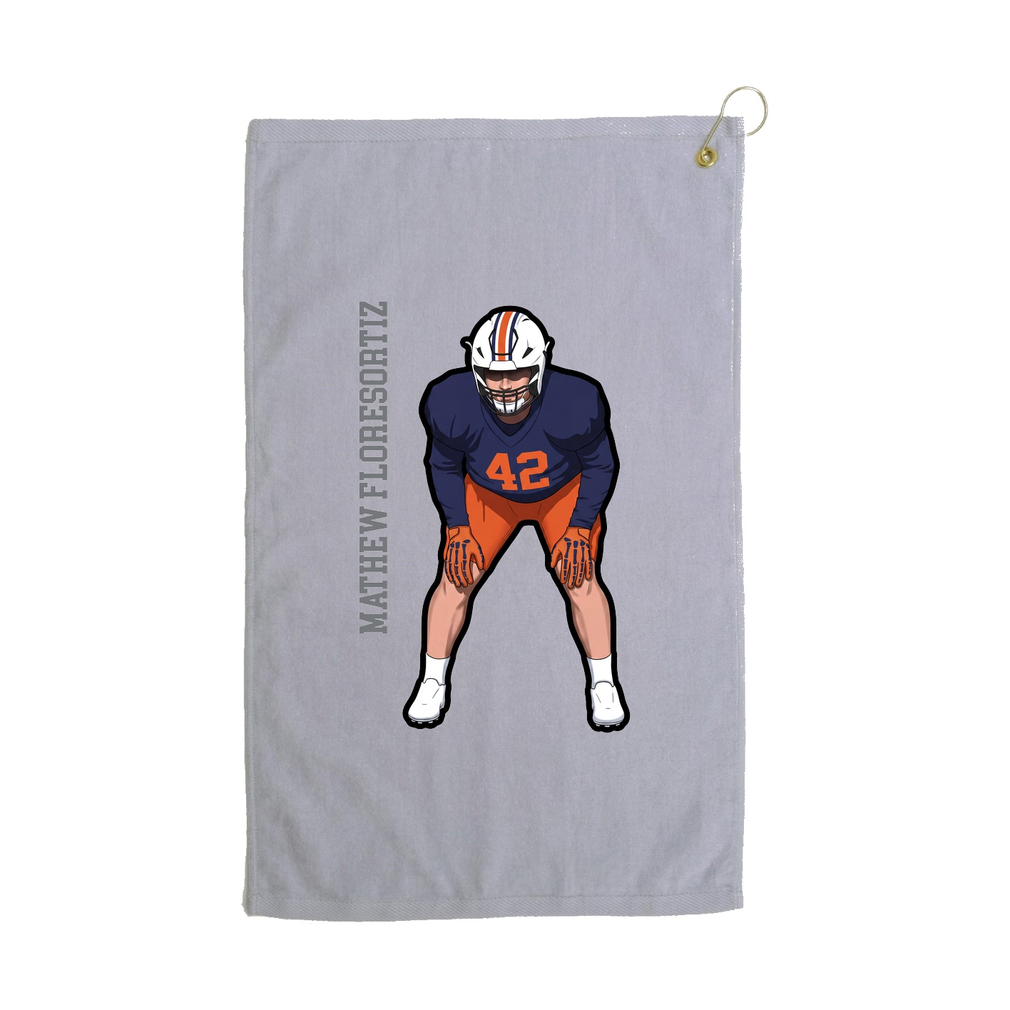 Golf Towel — Name Vertical in Grey
