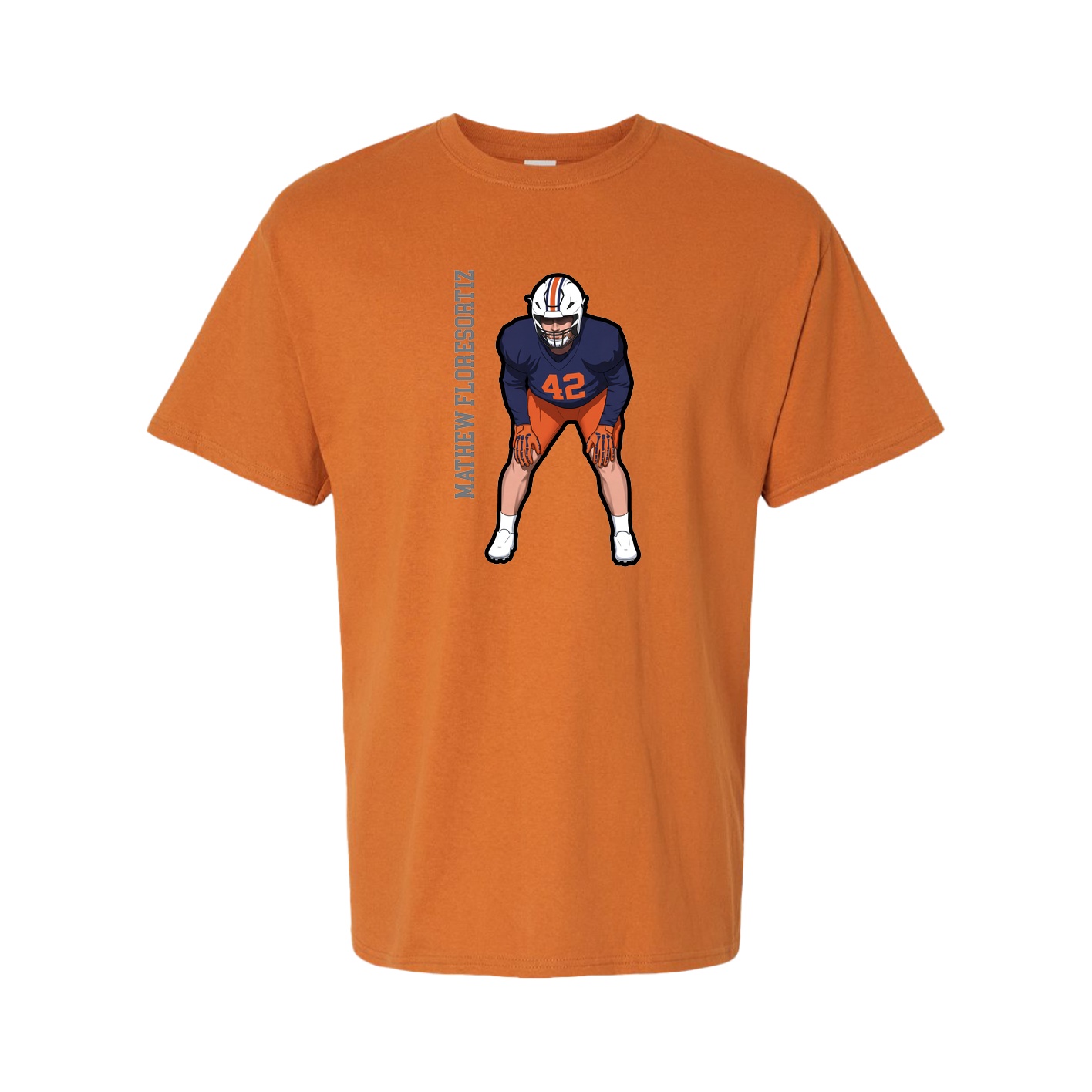 Tee — Name Vertical in Orange