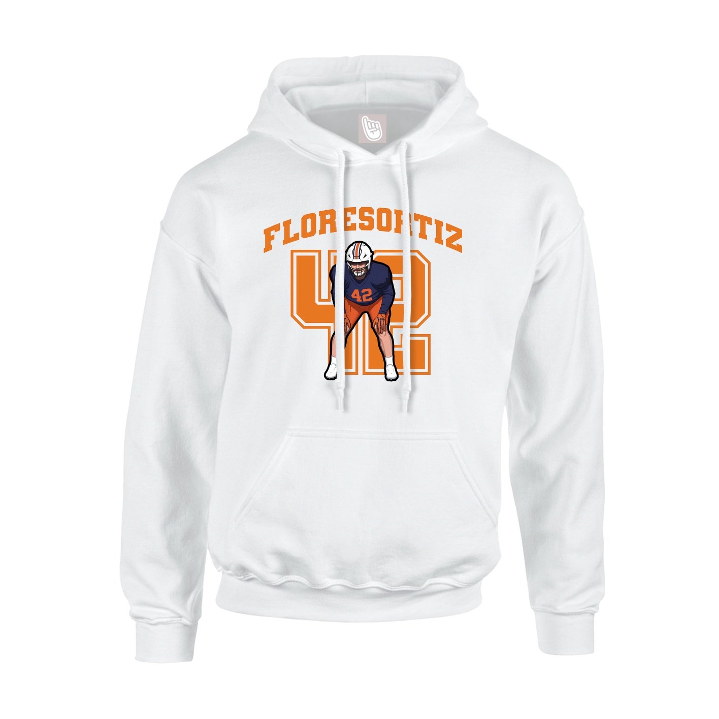 Youth Hoodie — Number in White