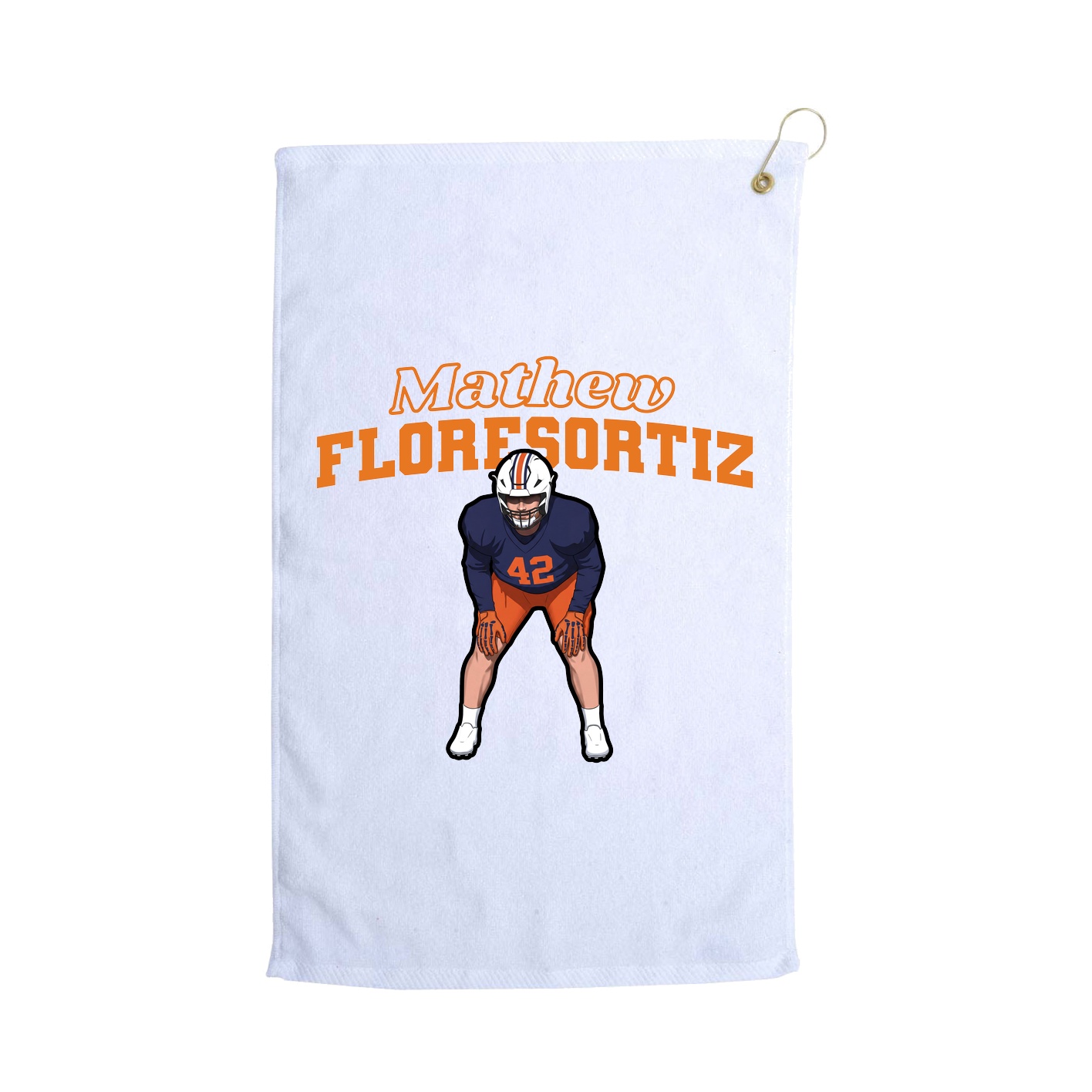 Golf Towel — Name Arch in White