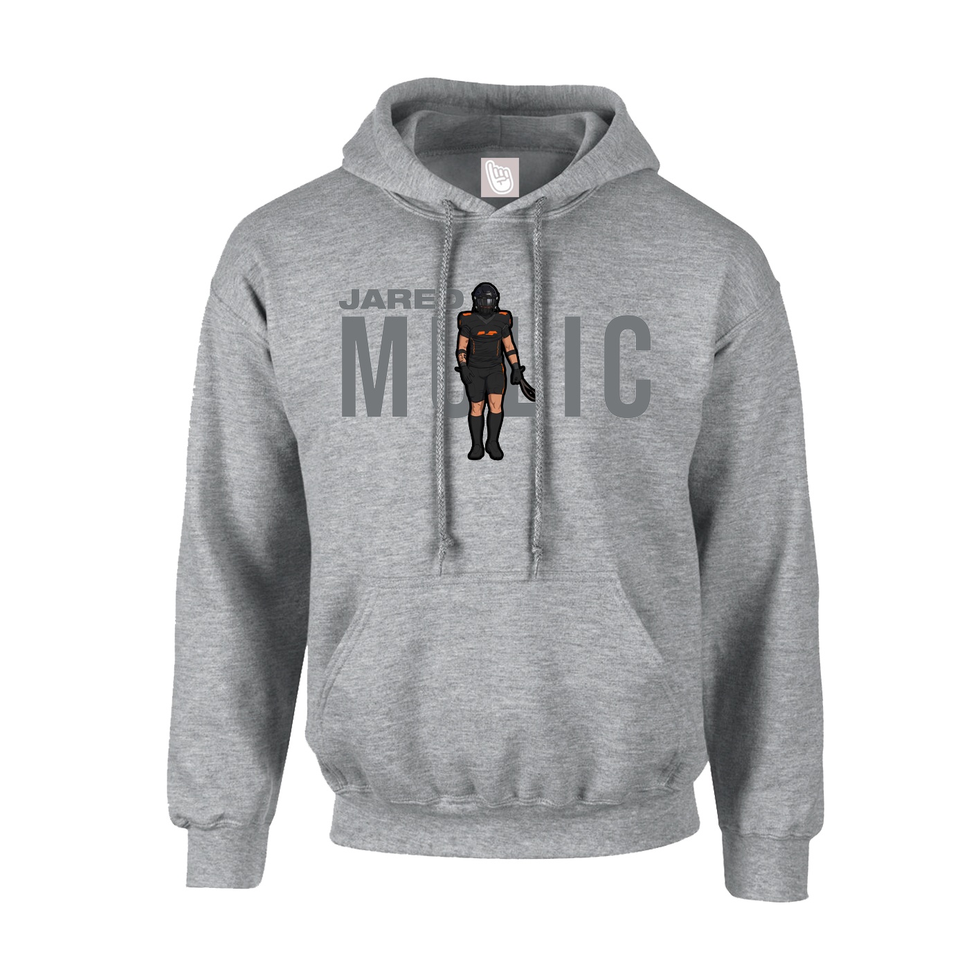 Hoodie — Player Name in Grey