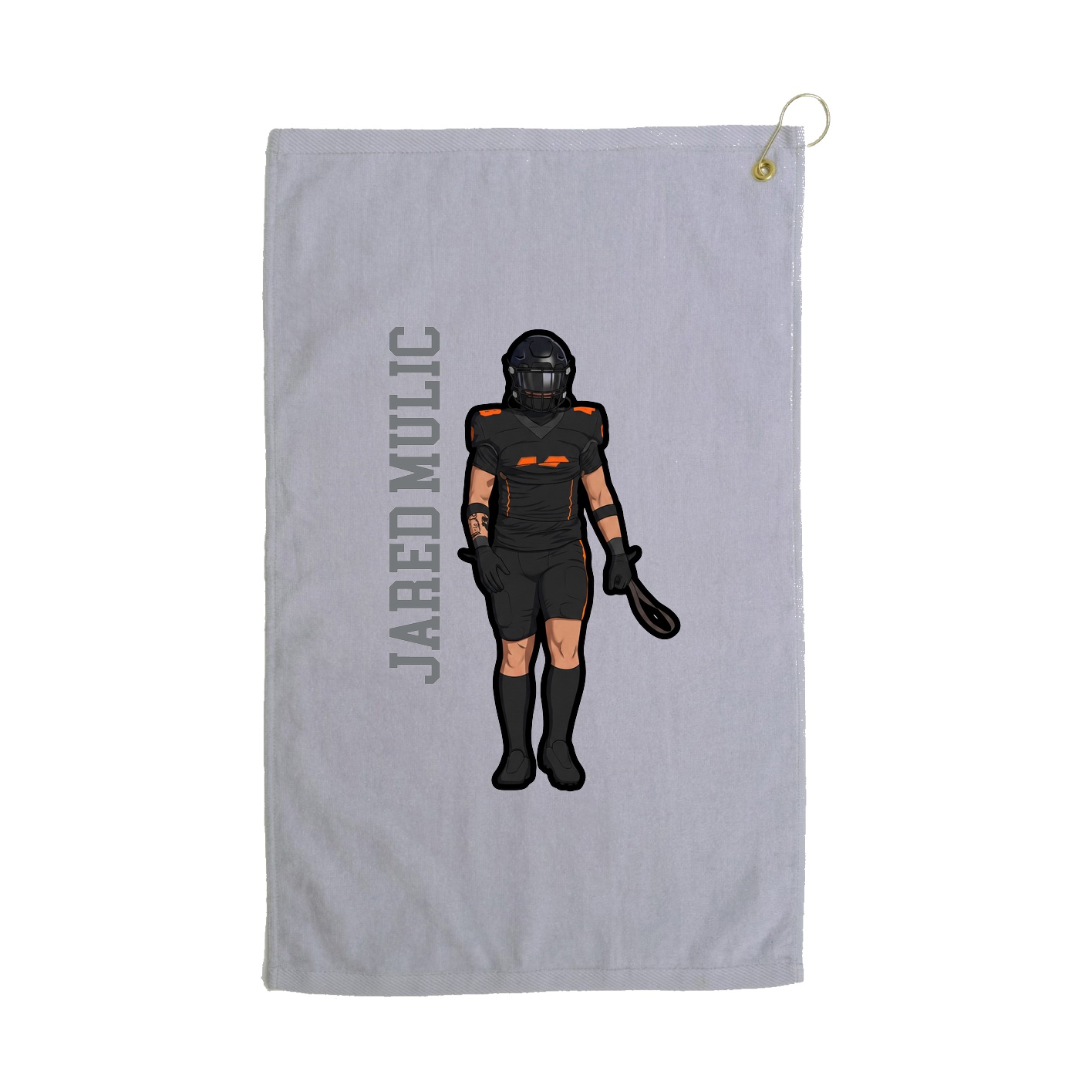 Golf Towel — Name Vertical in Grey
