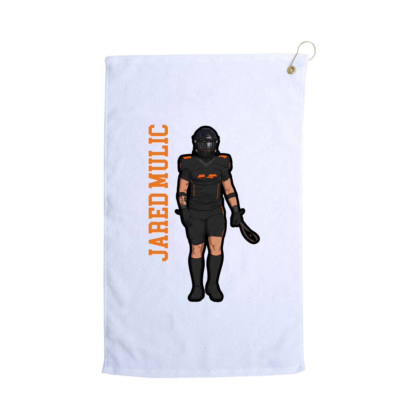 Golf Towel — Name Vertical in White