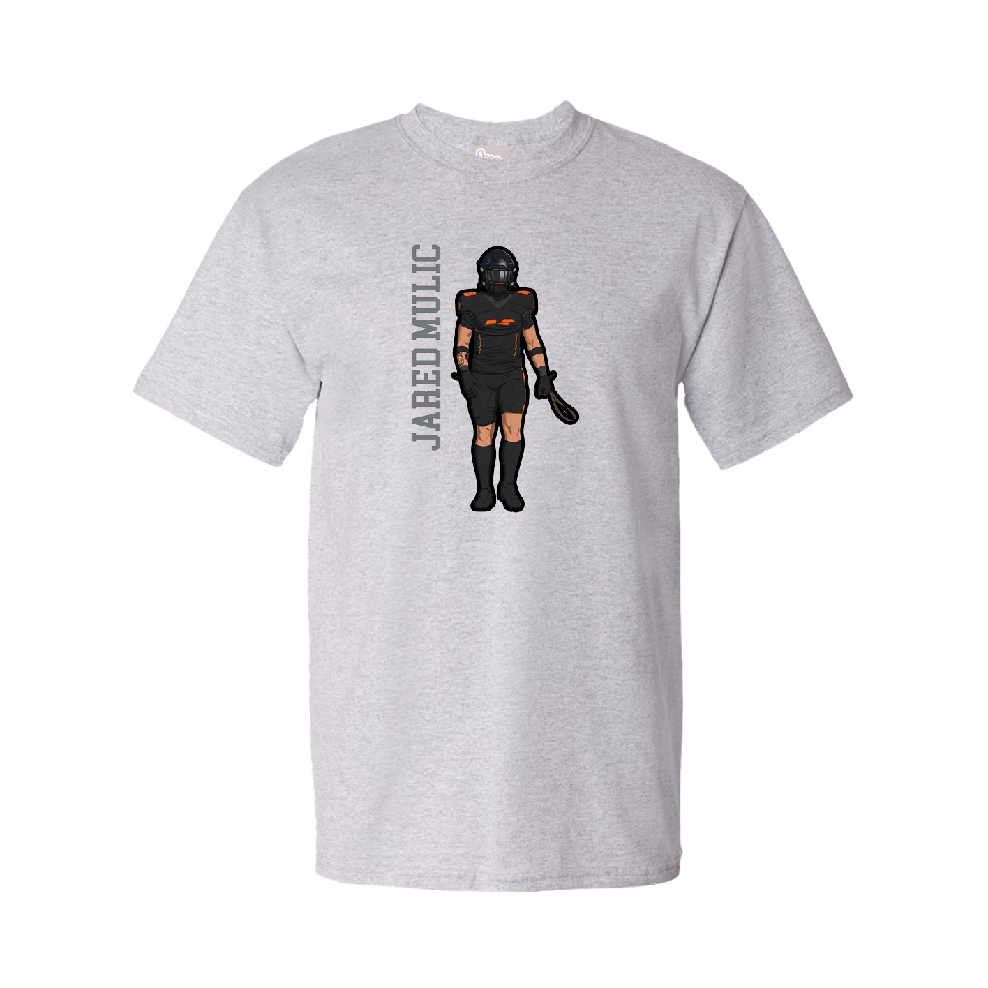 Tee — Name Vertical in Grey