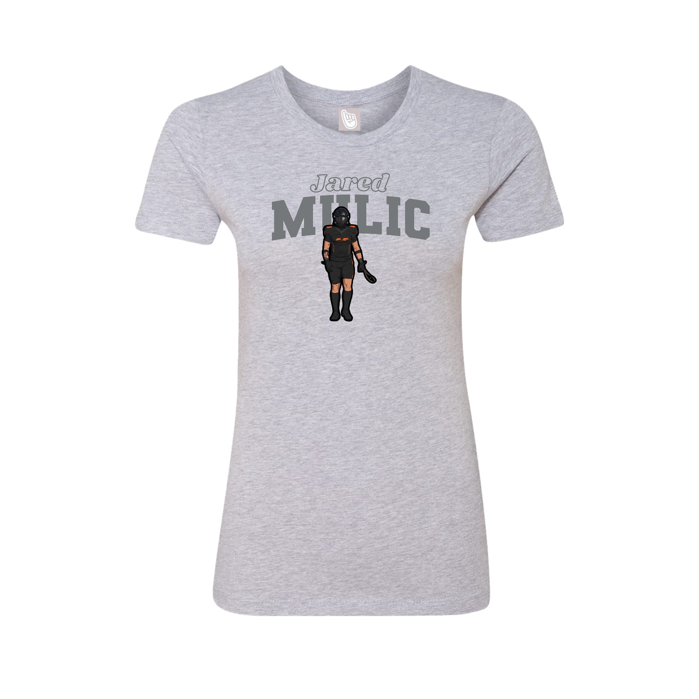 Fitted Women's Tee — Name Arch in Grey