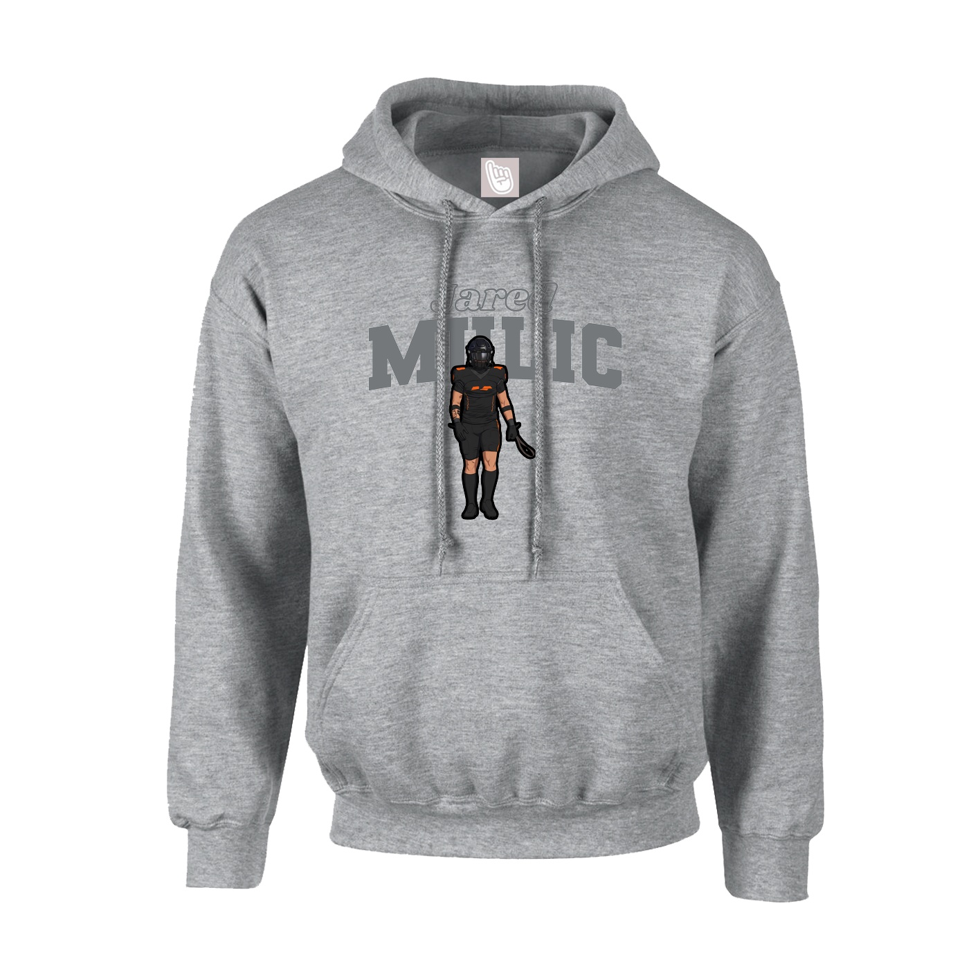 Youth Hoodie — Name Arch in Grey