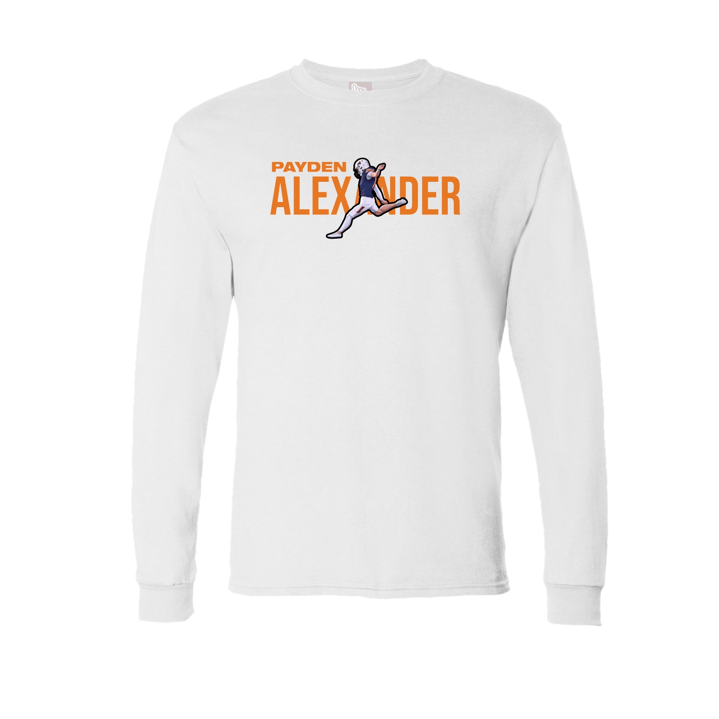 Long Sleeve Tee — Player Name in White