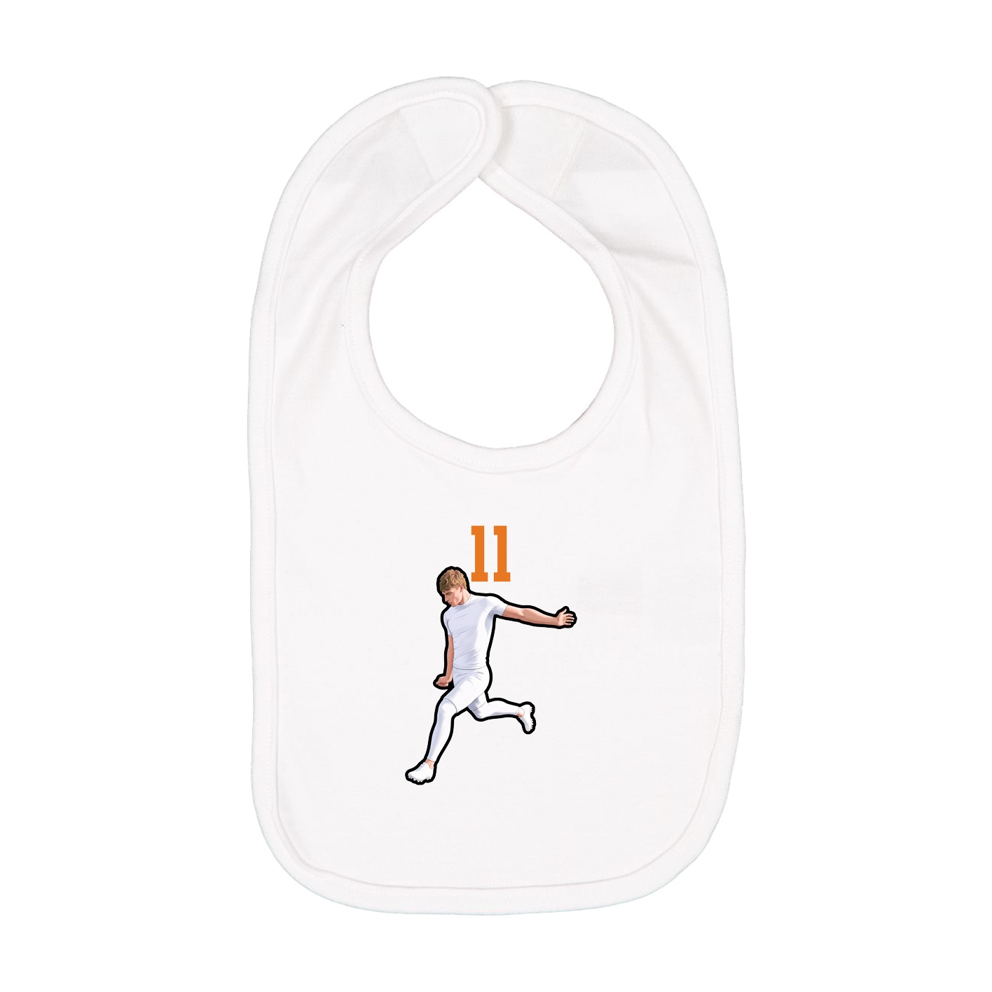 Infant Bib — Number Top in White