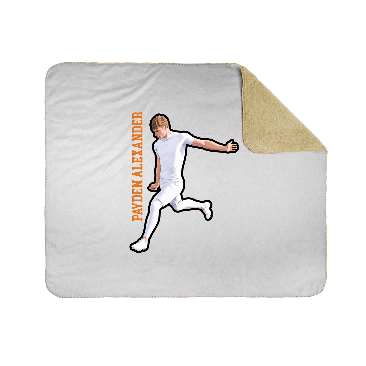 Throw Blanket — Name Vertical in White