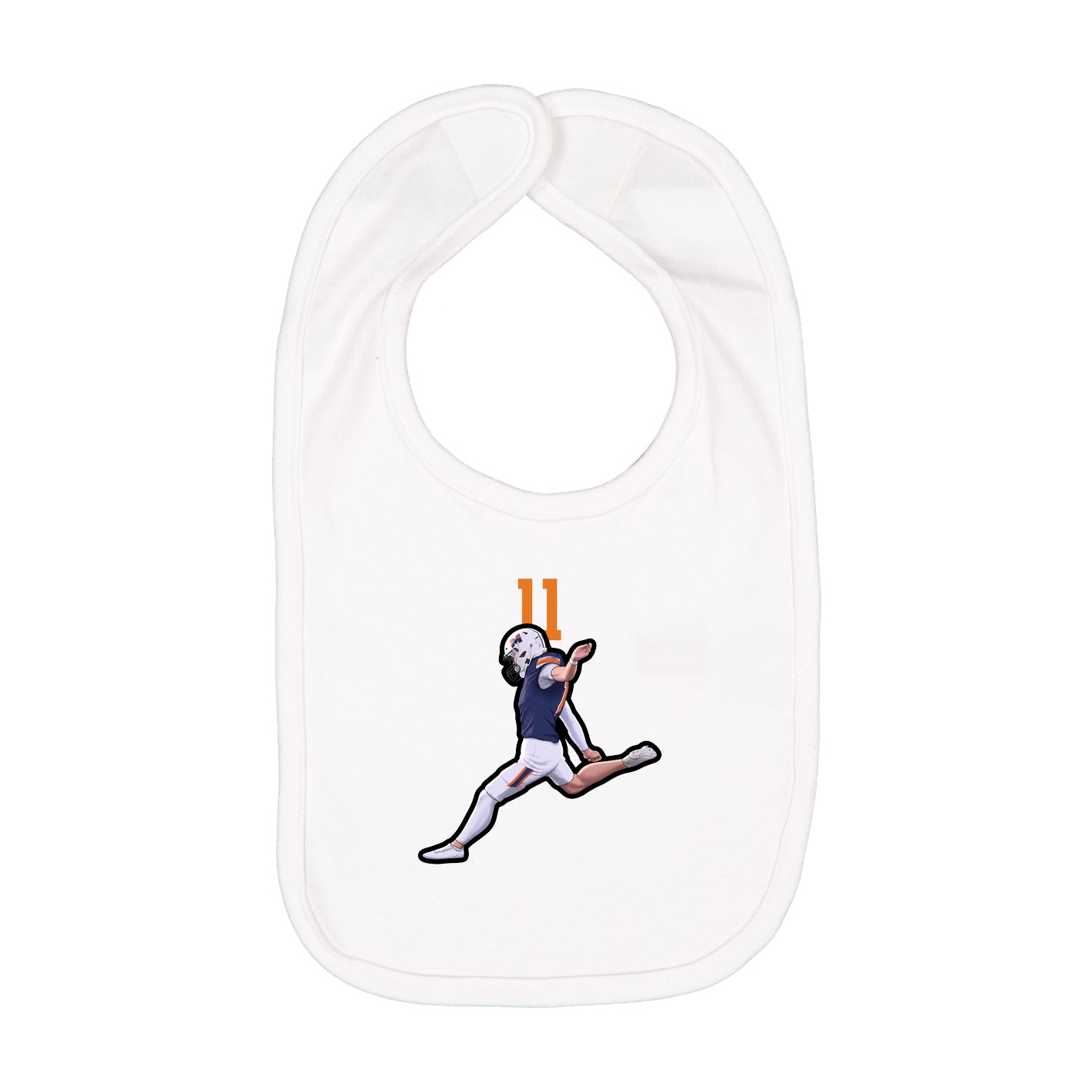 Infant Bib — Number Top in White