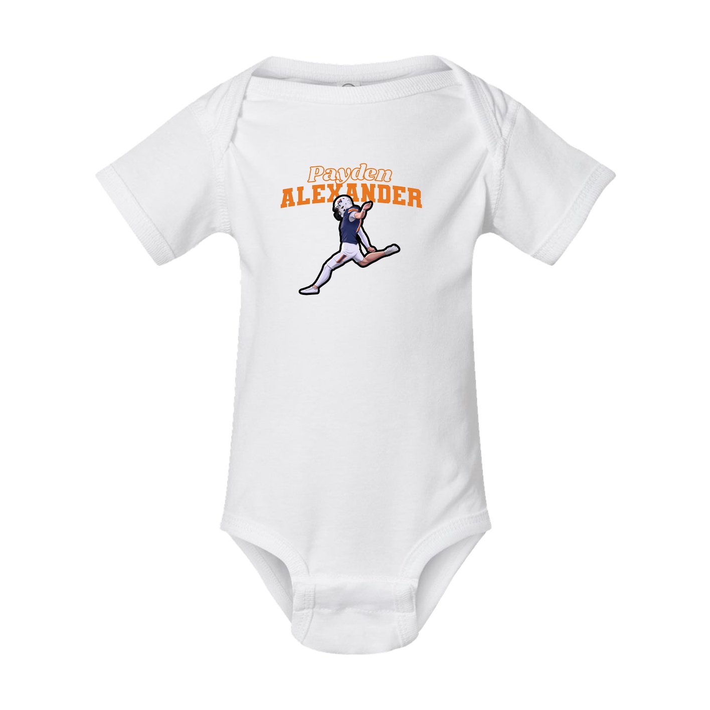 Baby Onesie — Name Arch in White