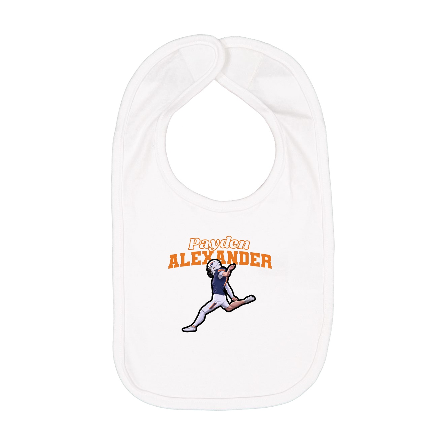 Infant Bib — Name Arch in White