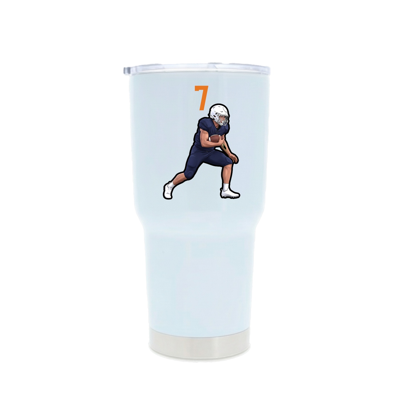 30oz Stainless Steel Tumbler — Number Top in White