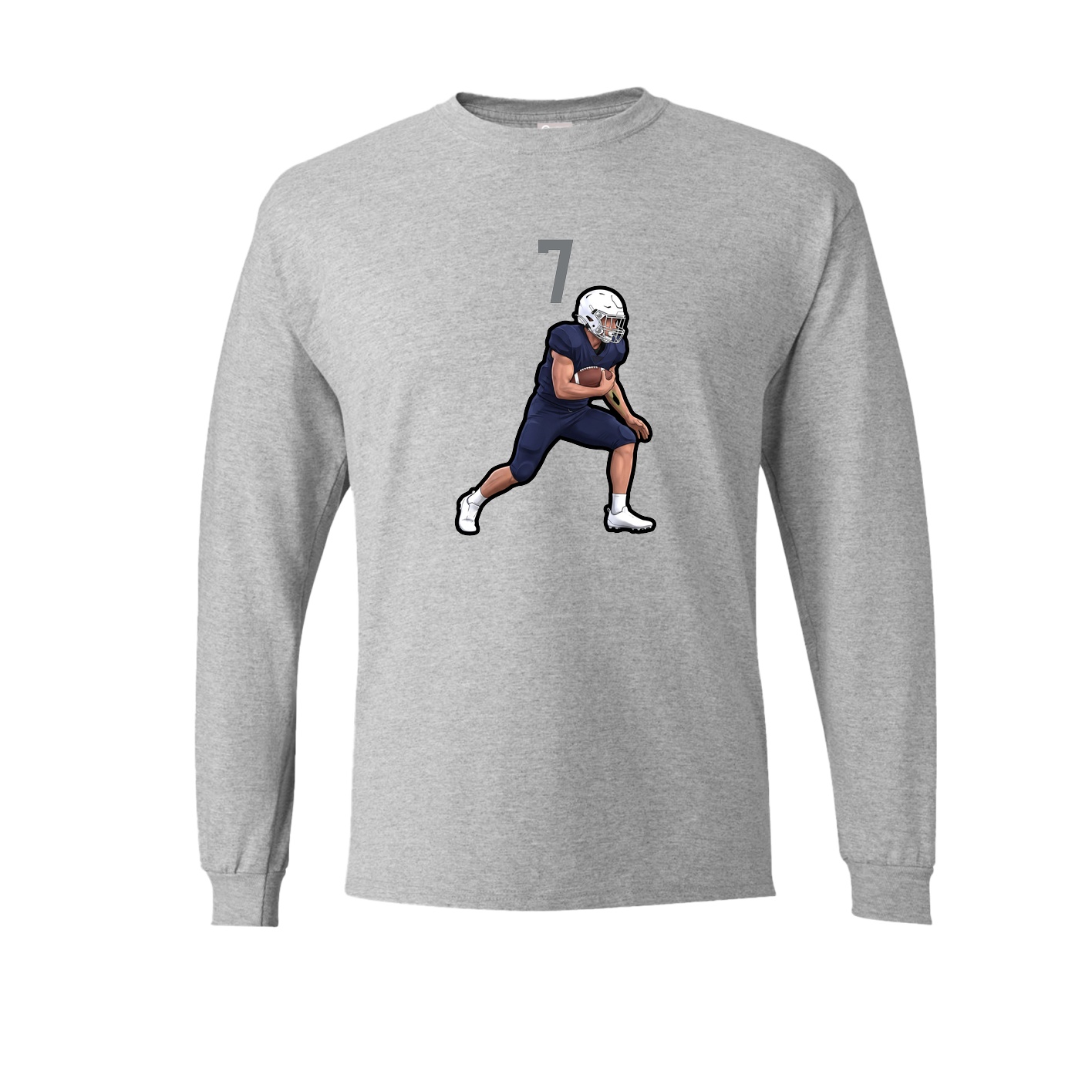 Long Sleeve Tee — Number Top in Grey