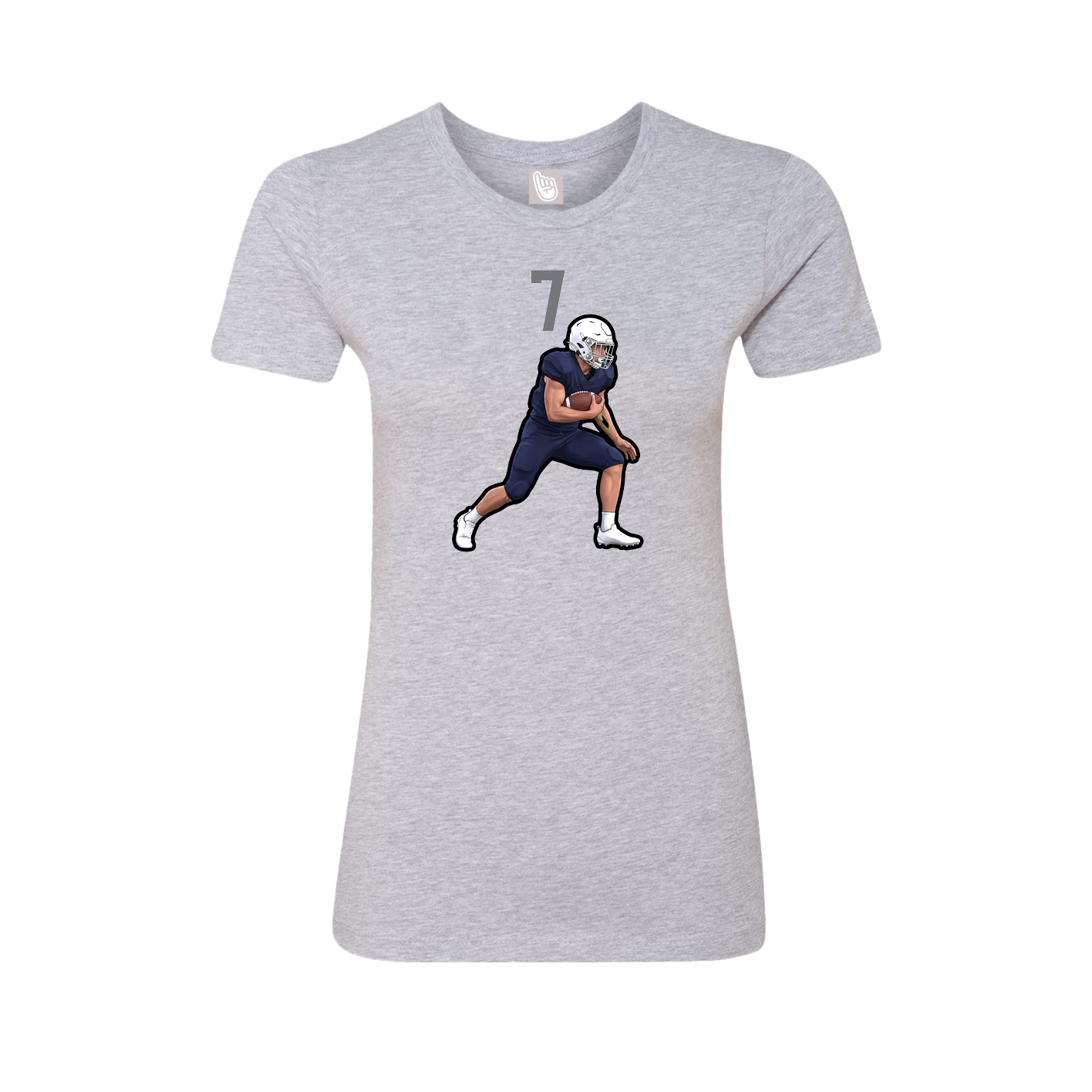 Fitted Women's Tee — Number Top in Grey