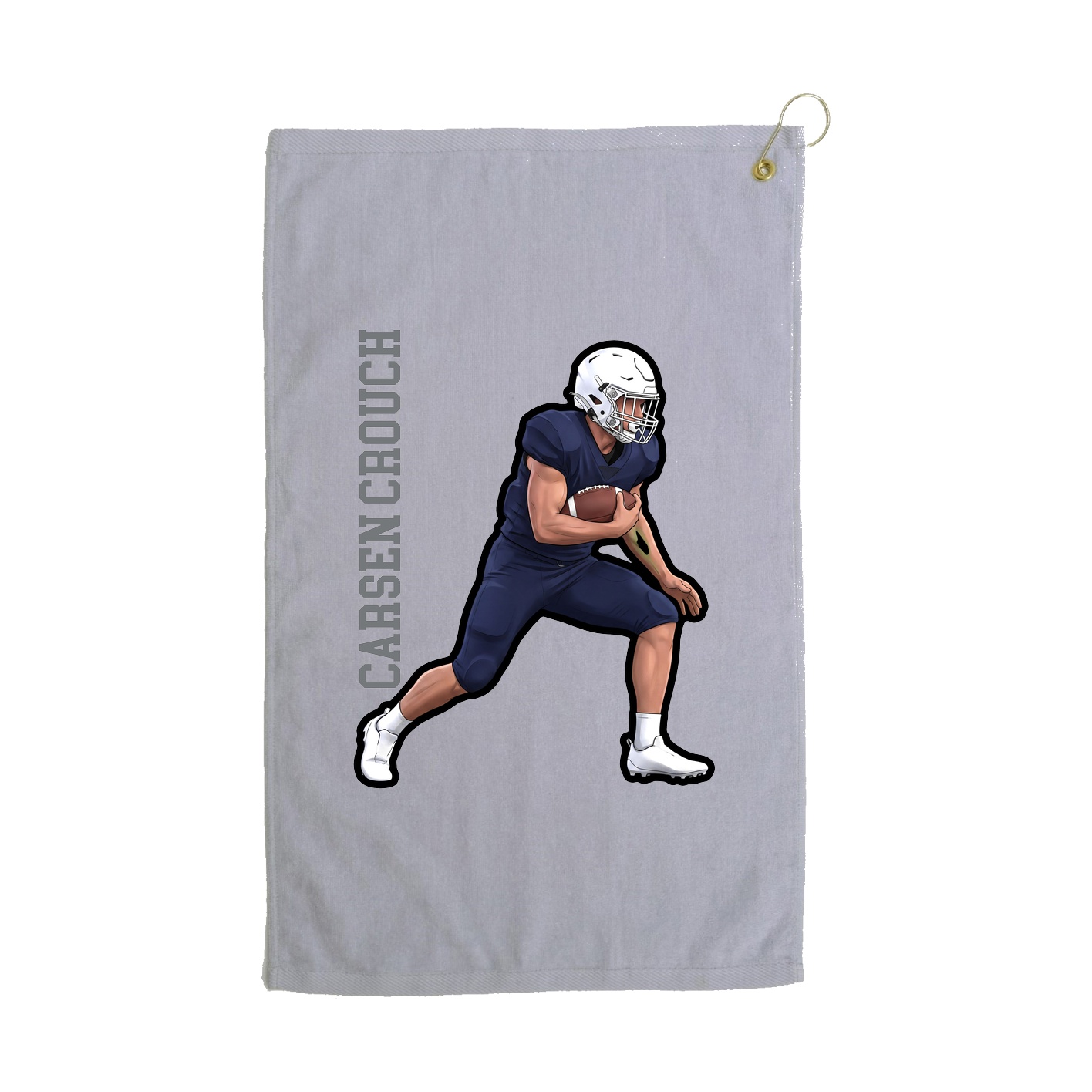 Golf Towel — Name Vertical in Grey