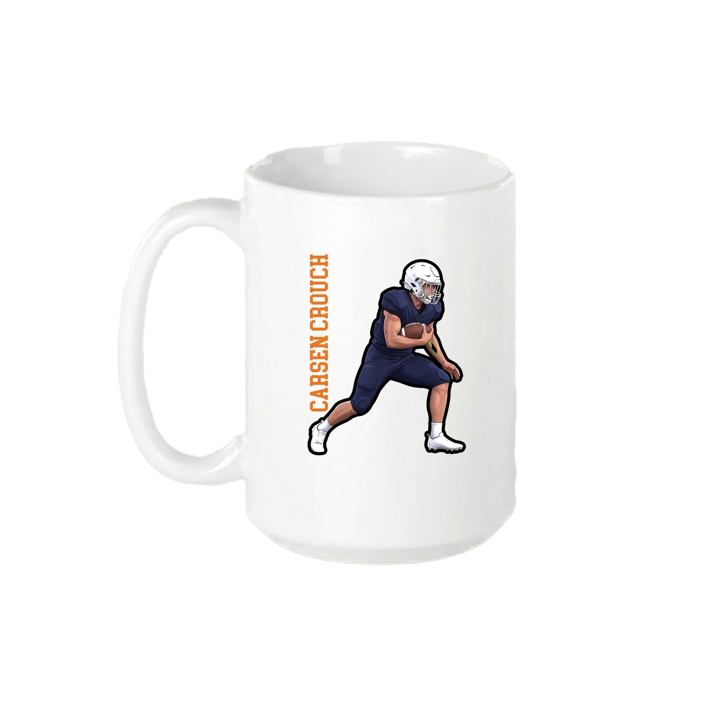 15oz Coffee Mug — Name Vertical in White