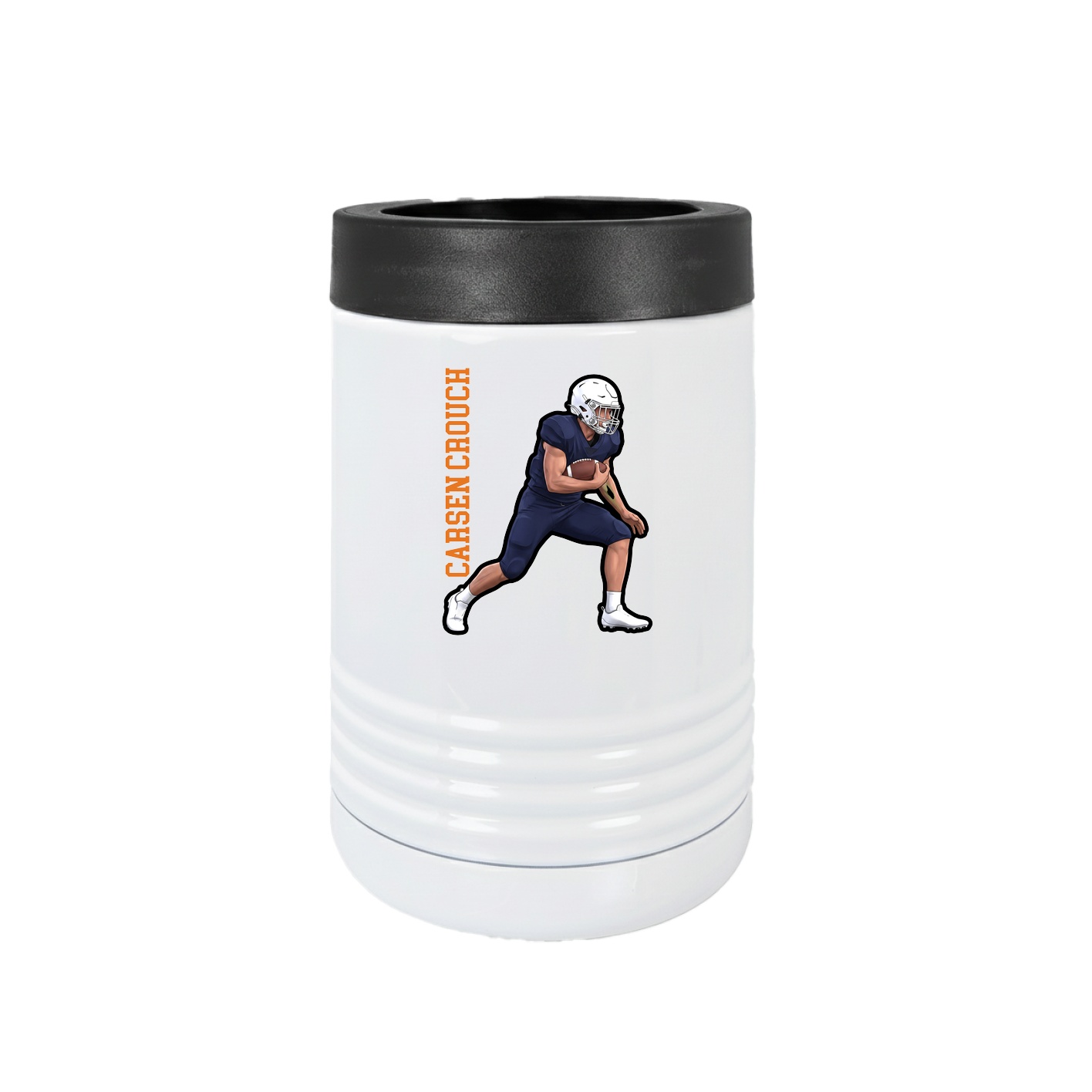 Beverage Holder — Name Vertical in White