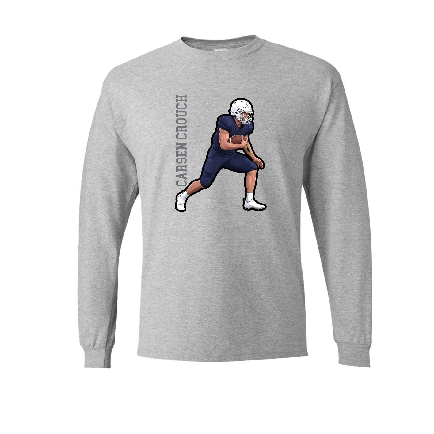 Long Sleeve Tee — Name Vertical in Grey