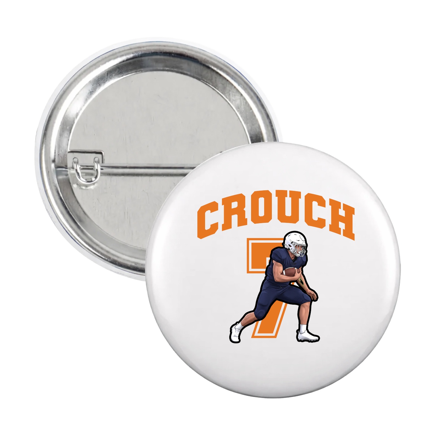 Game Day Button — Number in White