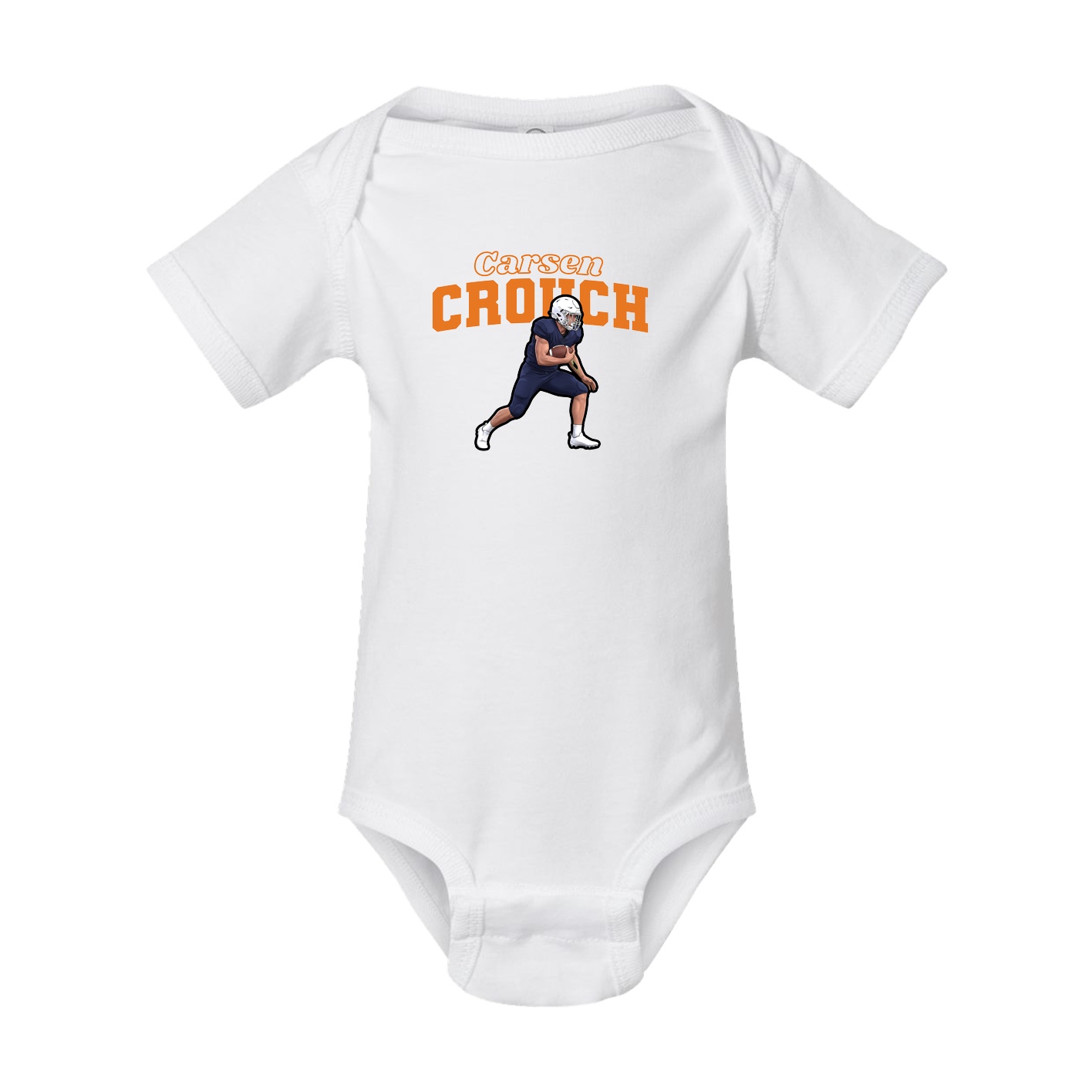 Baby Onesie — Name Arch in White