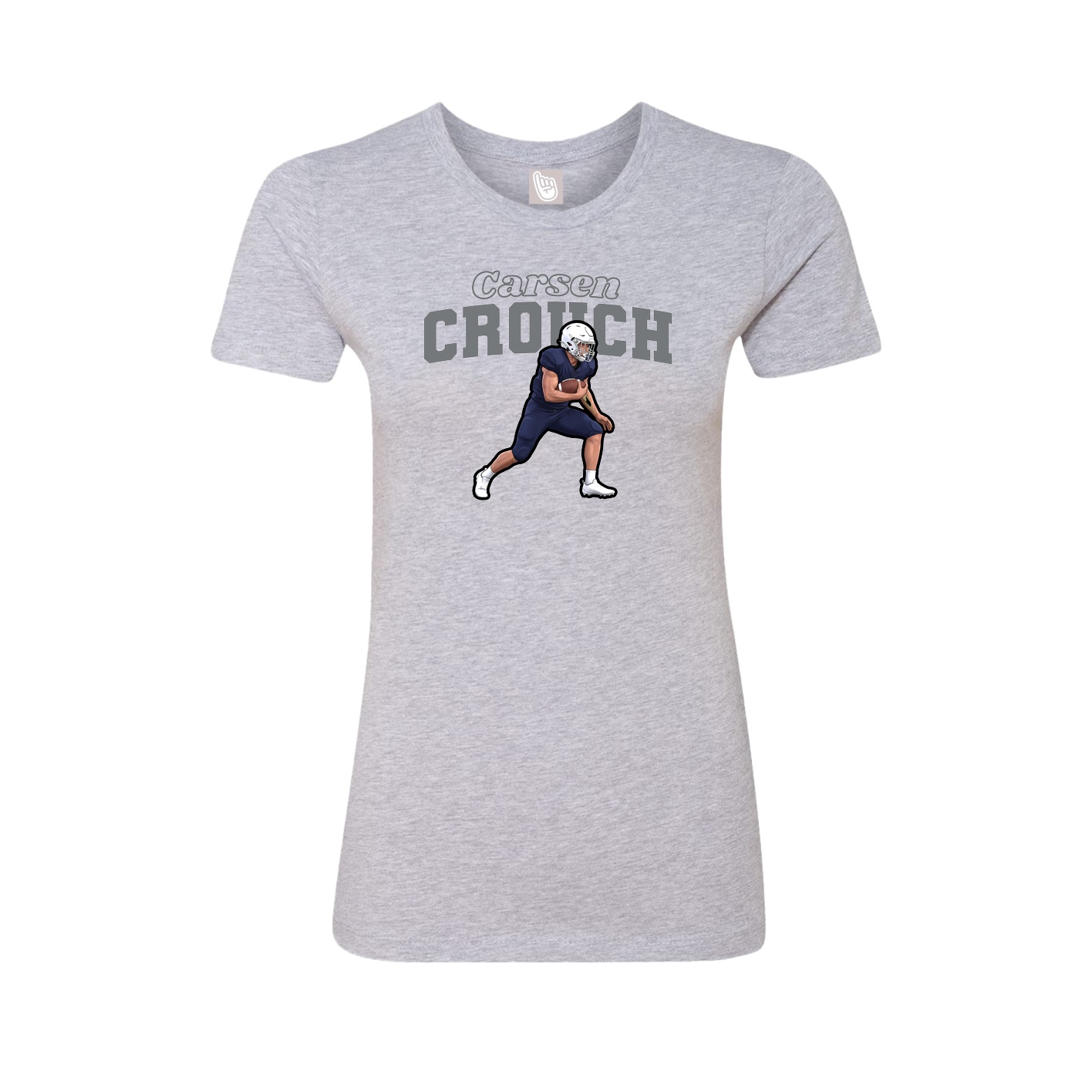 Fitted Women's Tee — Name Arch in Grey