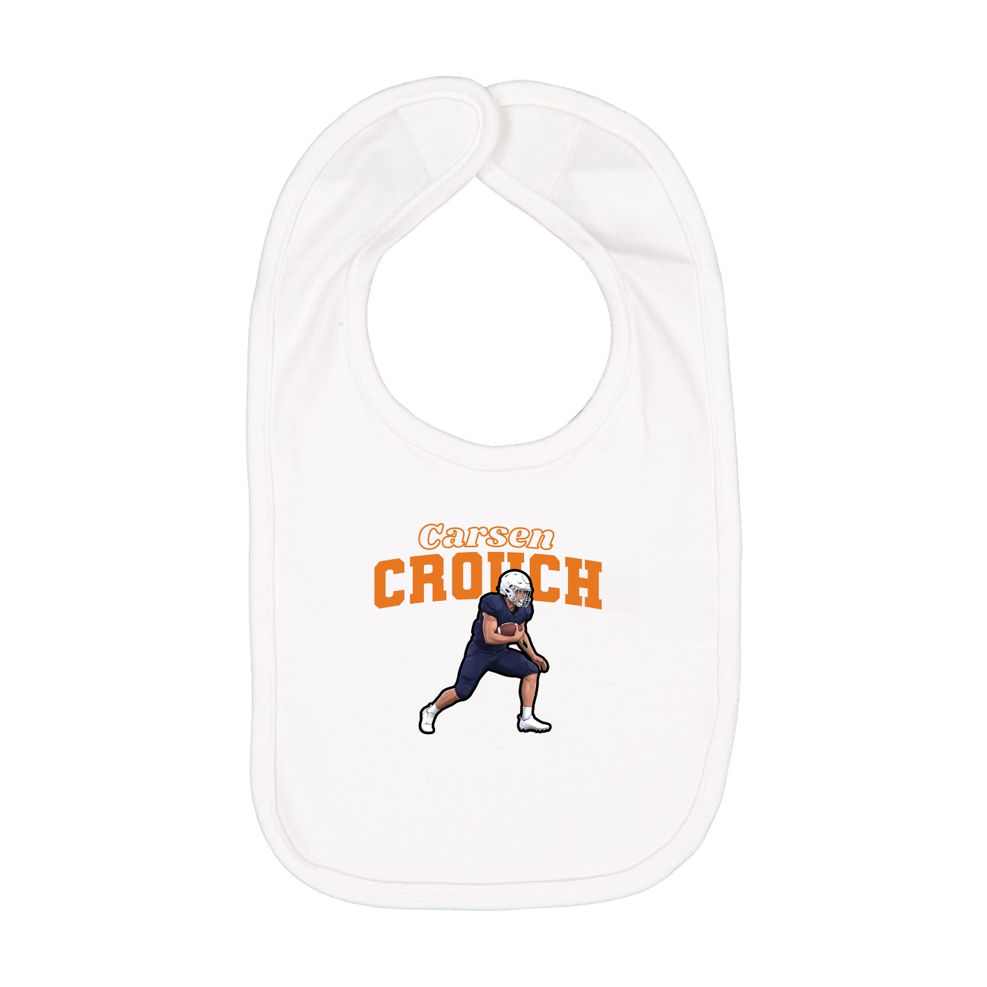 Infant Bib — Name Arch in White
