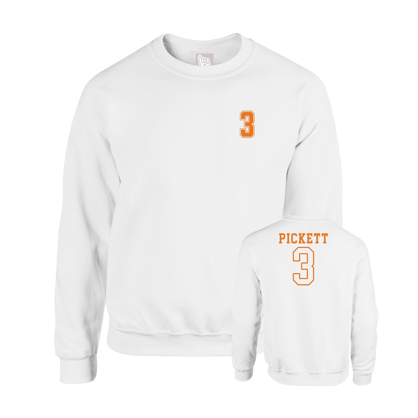 Fleece Crew — Chest Back in White