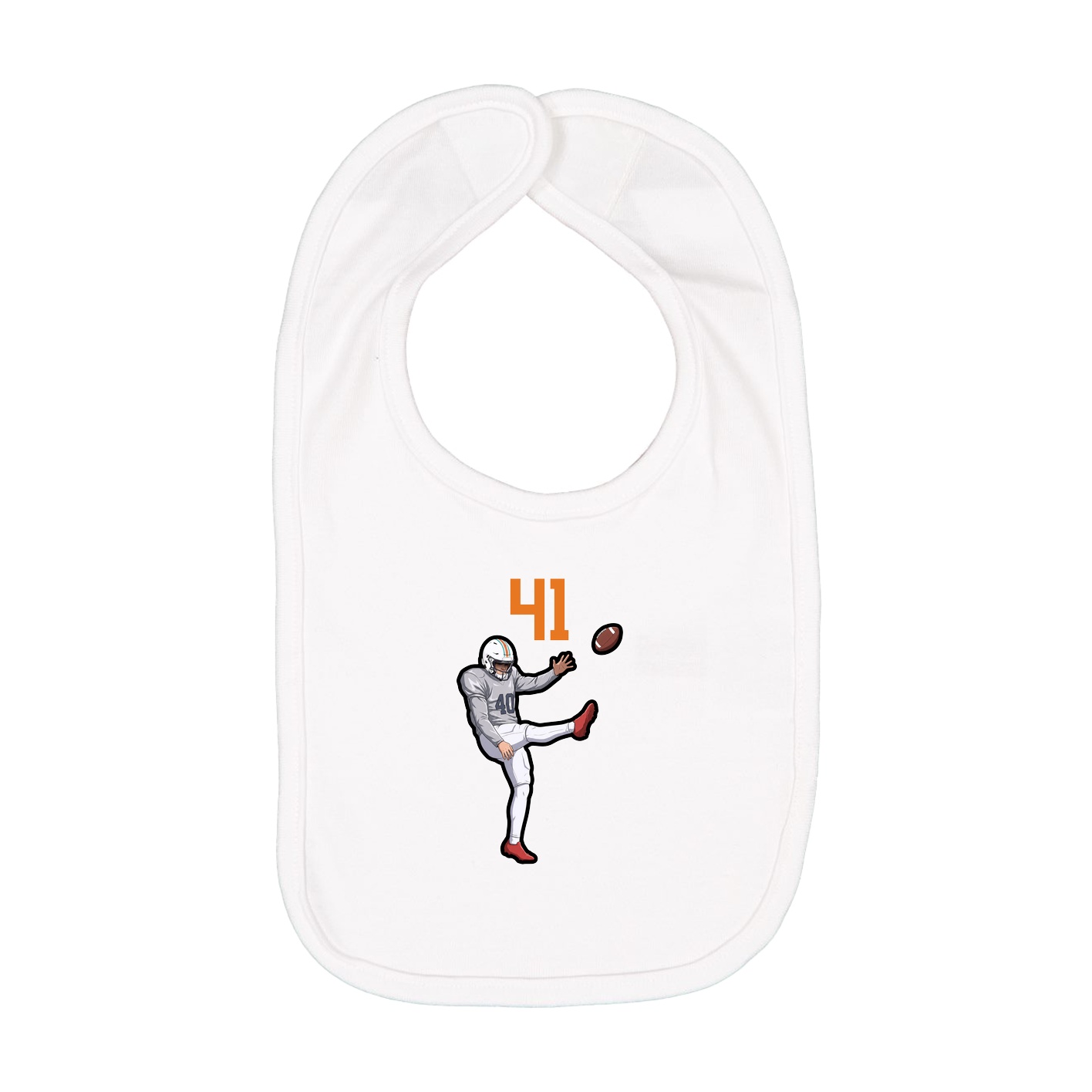 Infant Bib — Number Top in White