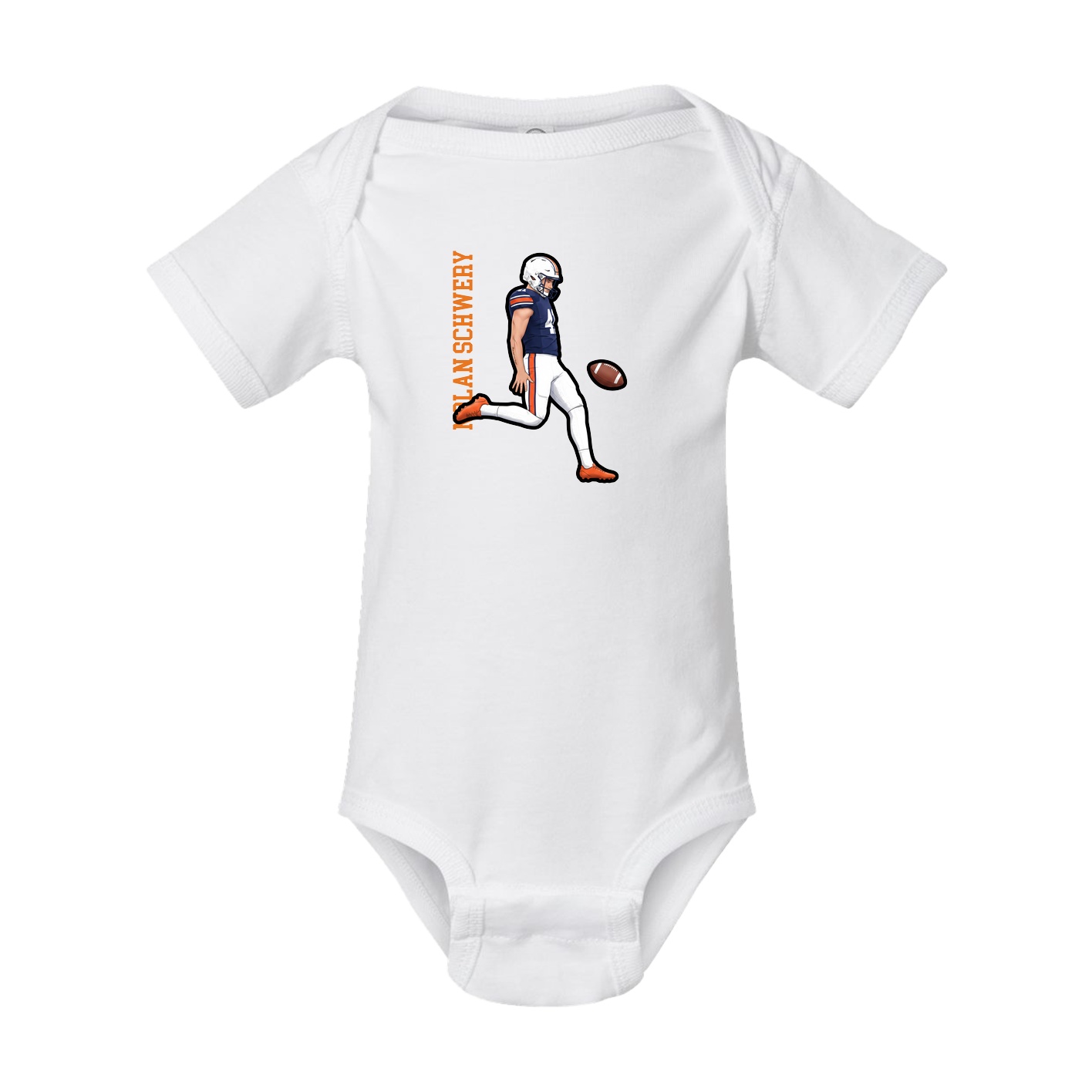 Baby Onesie — Name Vertical in White