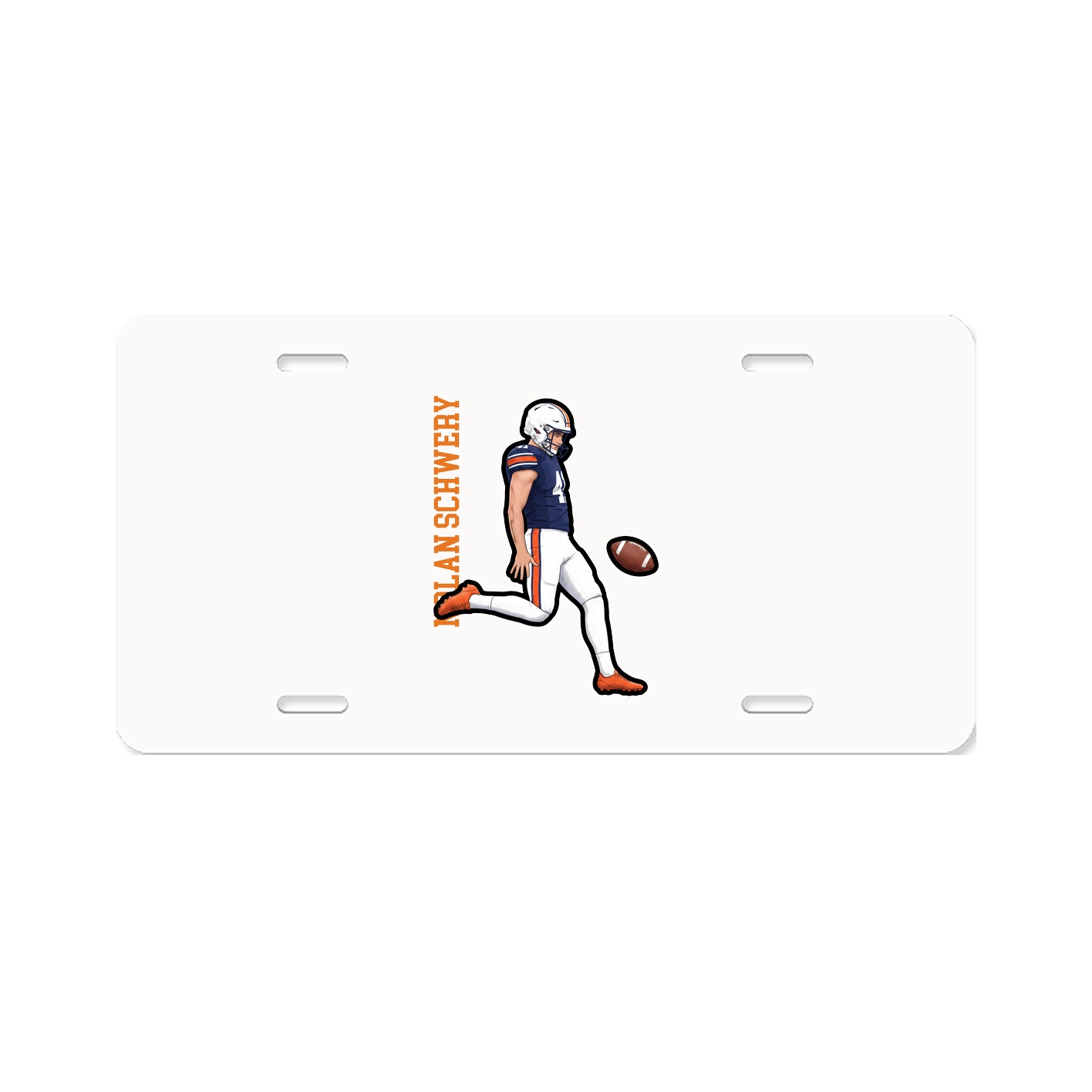 License Plate — Name Vertical in Classic