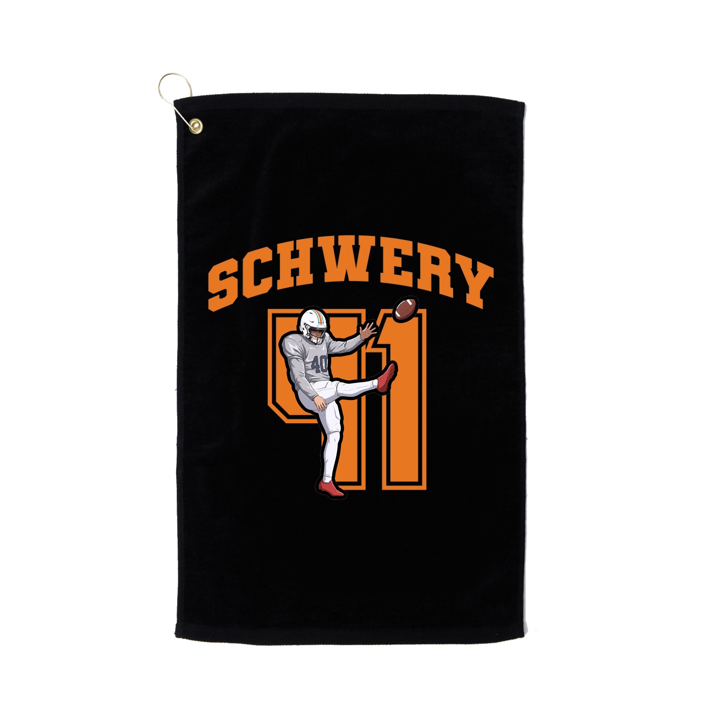 Golf Towel — Number in Black