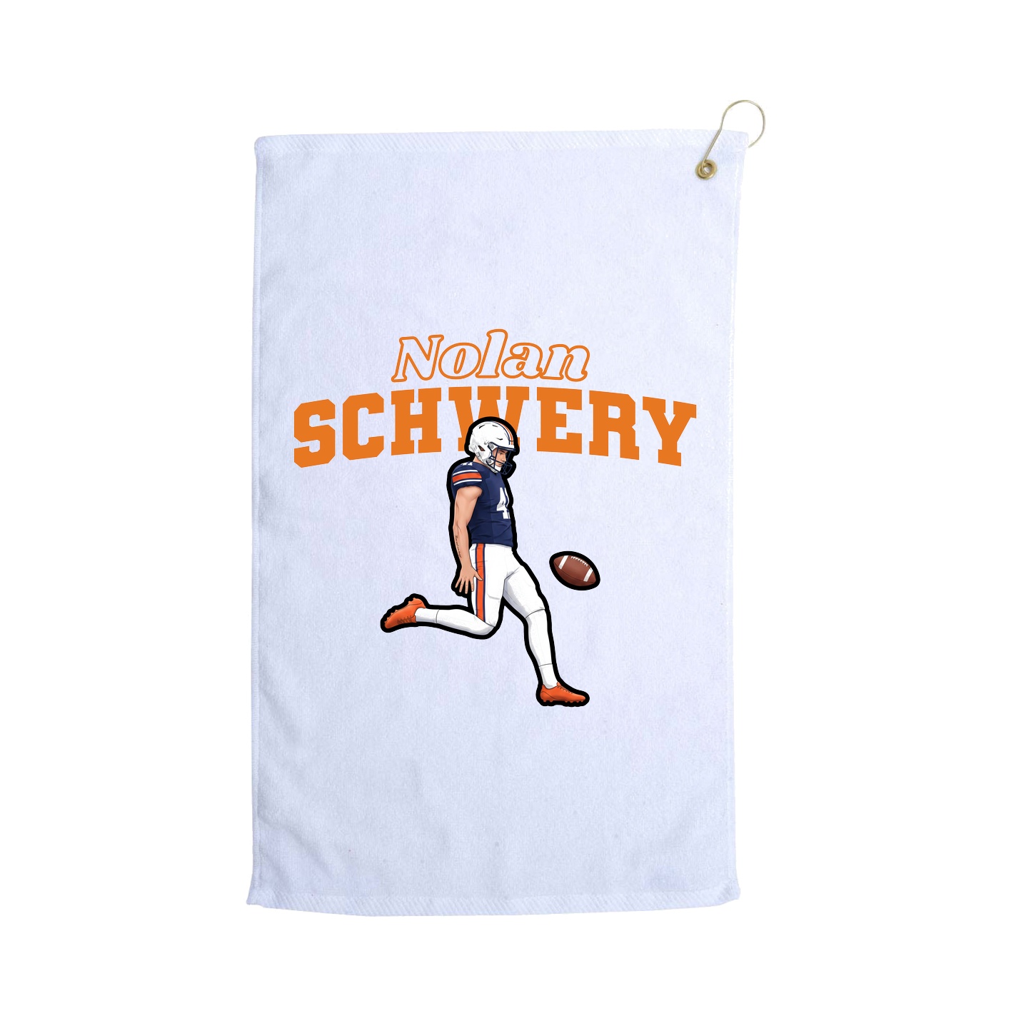Golf Towel — Name Arch in White