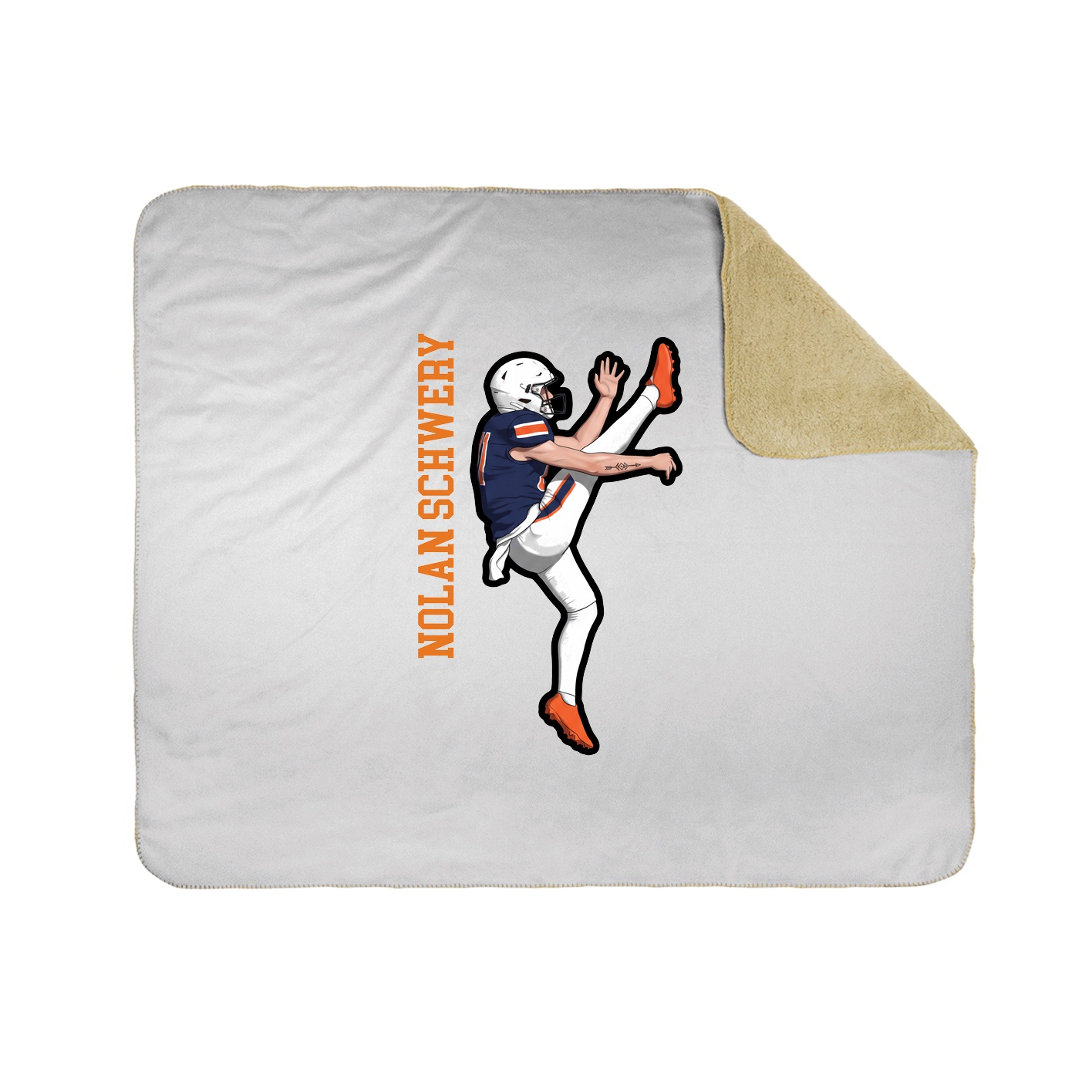 Throw Blanket — Name Vertical in White