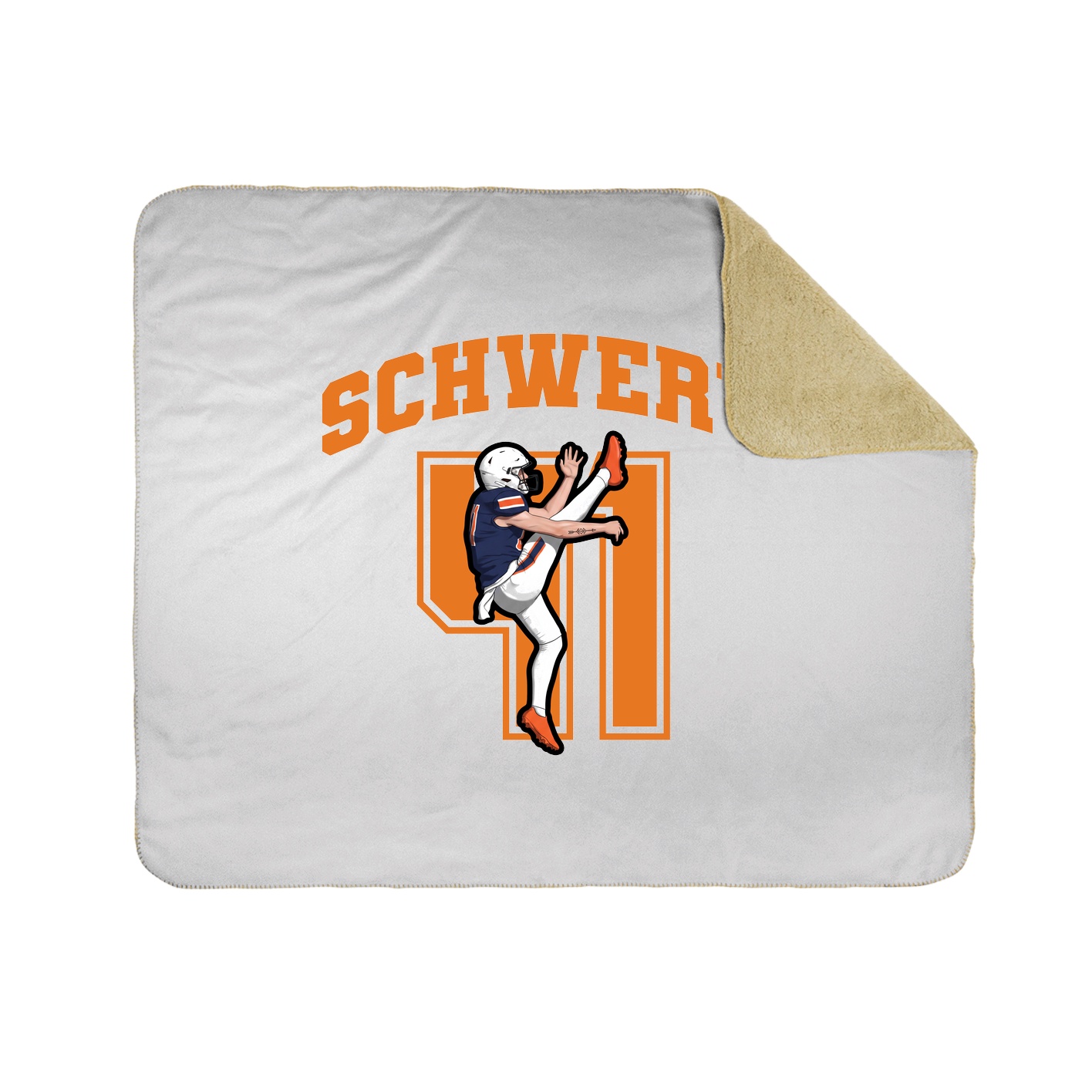 Throw Blanket — Number in White