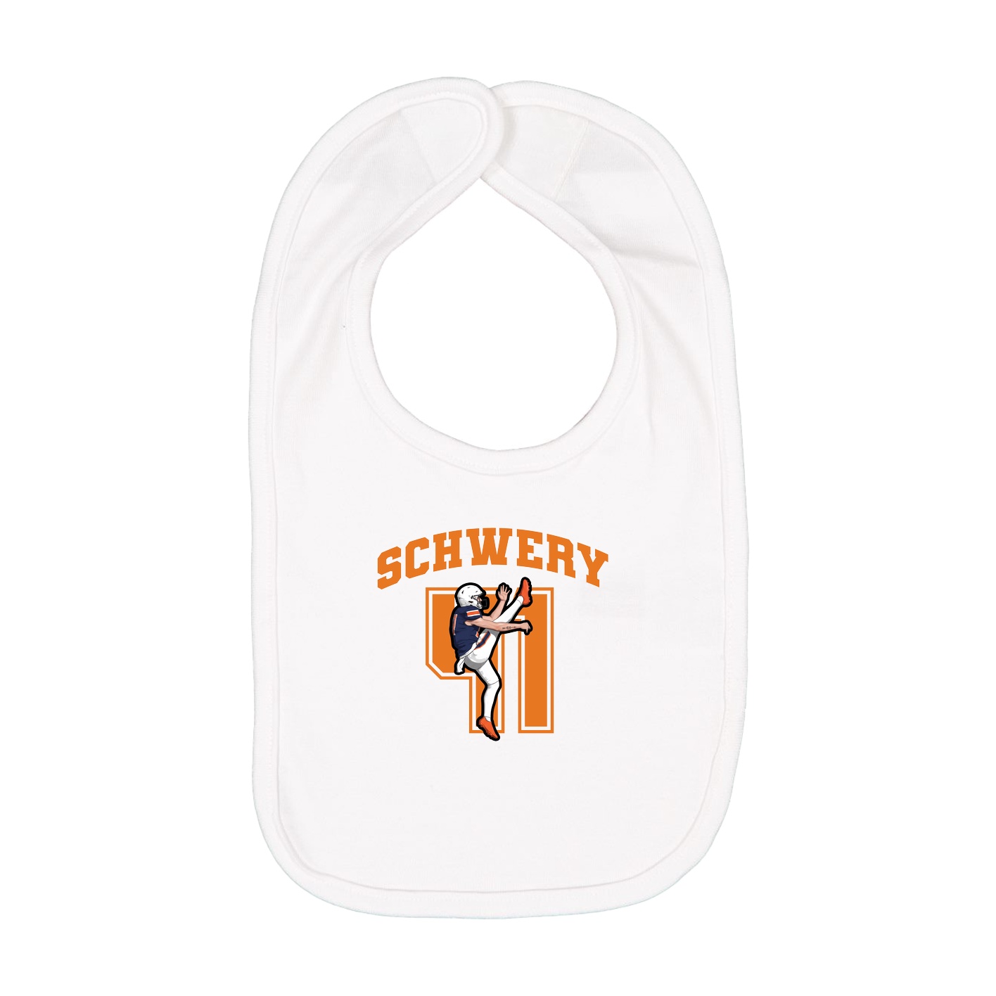 Infant Bib — Number in White