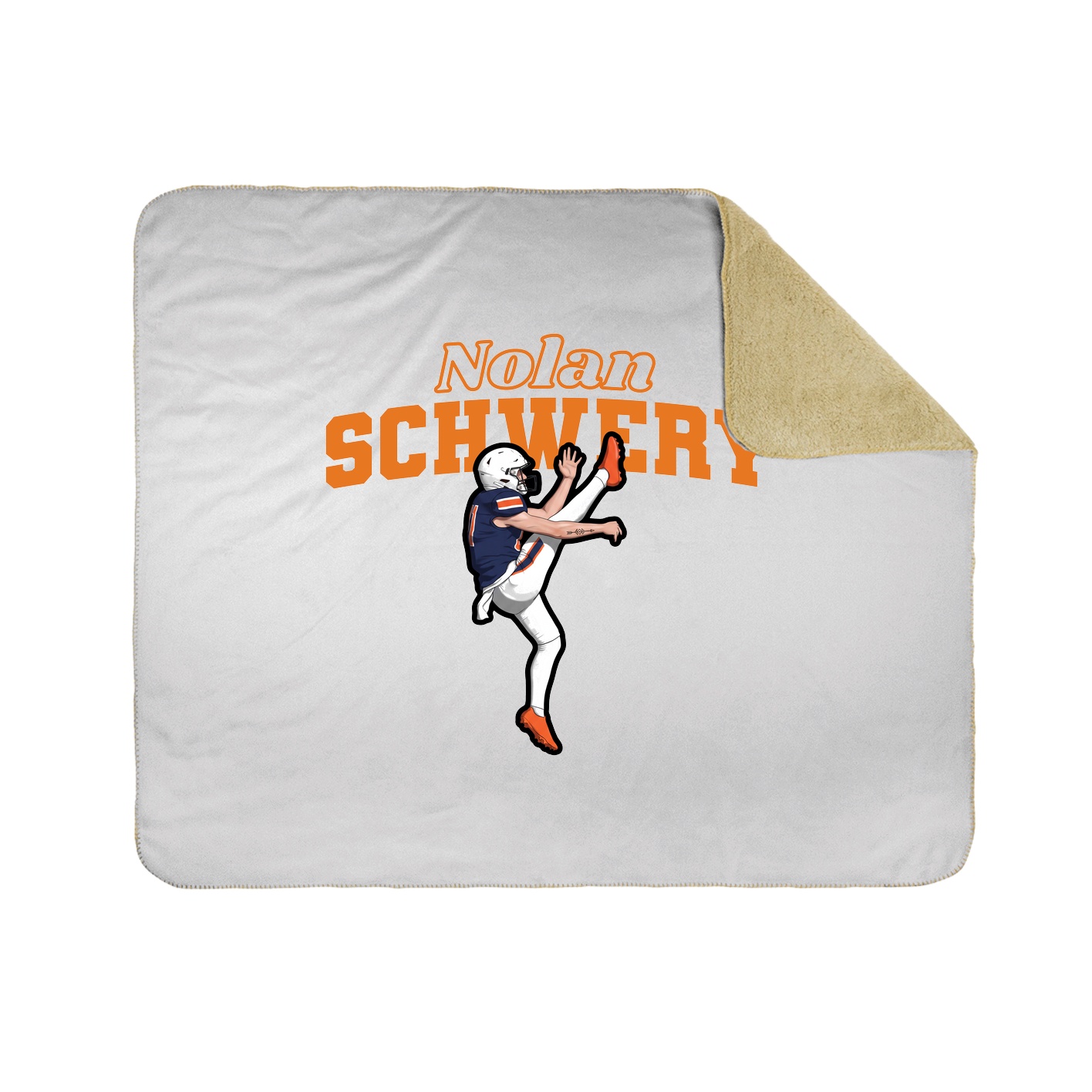 Throw Blanket — Name Arch in White