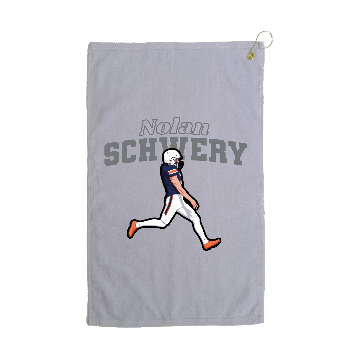 Golf Towel — Name Arch in Grey