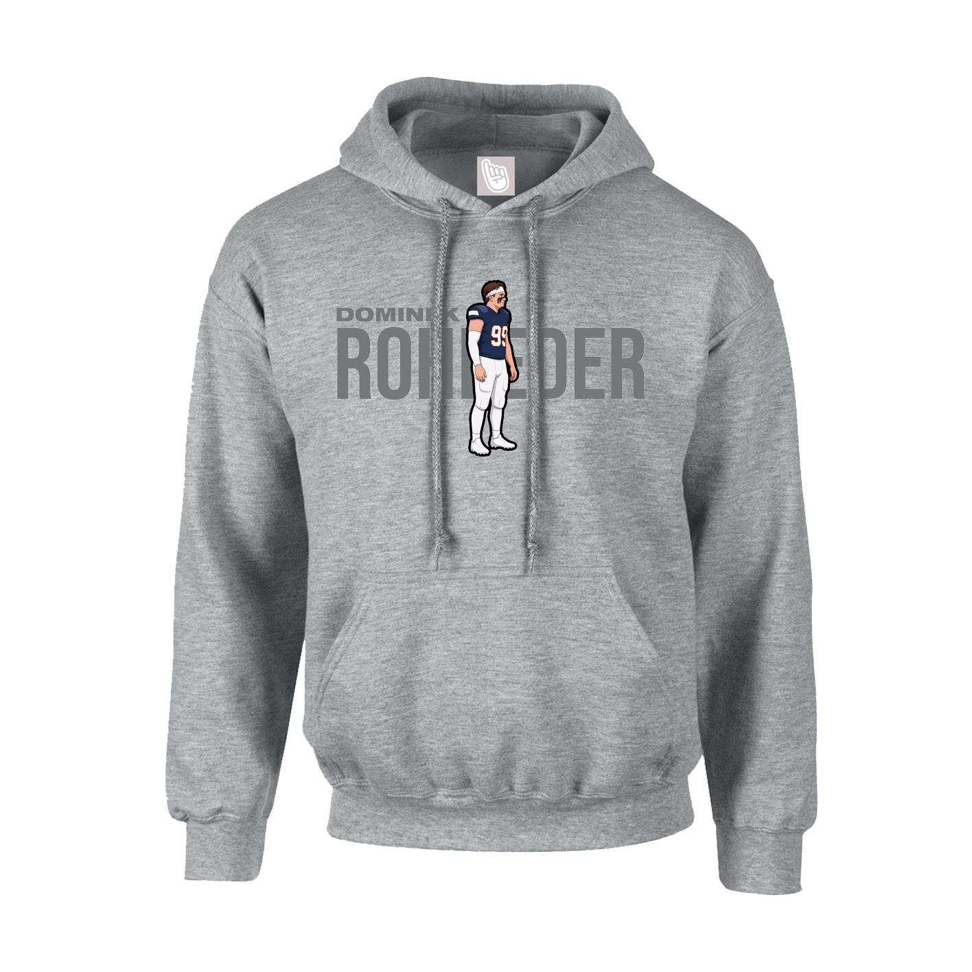 Hoodie — Player Name in Grey