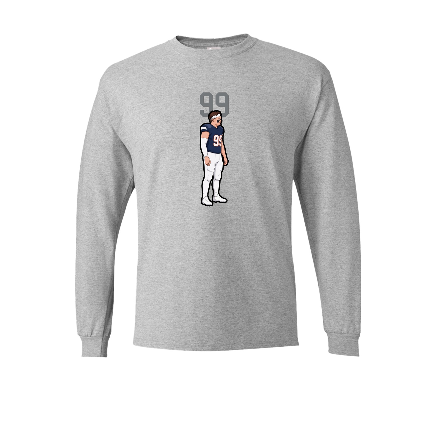 Long Sleeve Tee — Number Top in Grey
