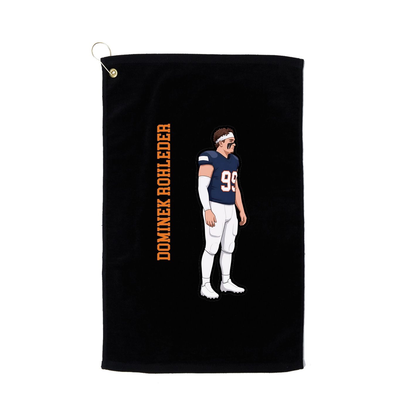 Golf Towel — Name Vertical in Black