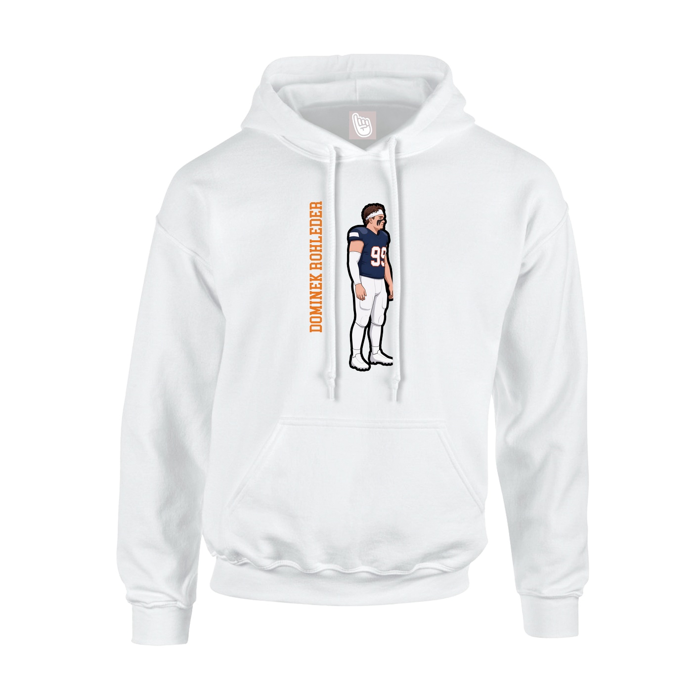 Hoodie — Name Vertical in White