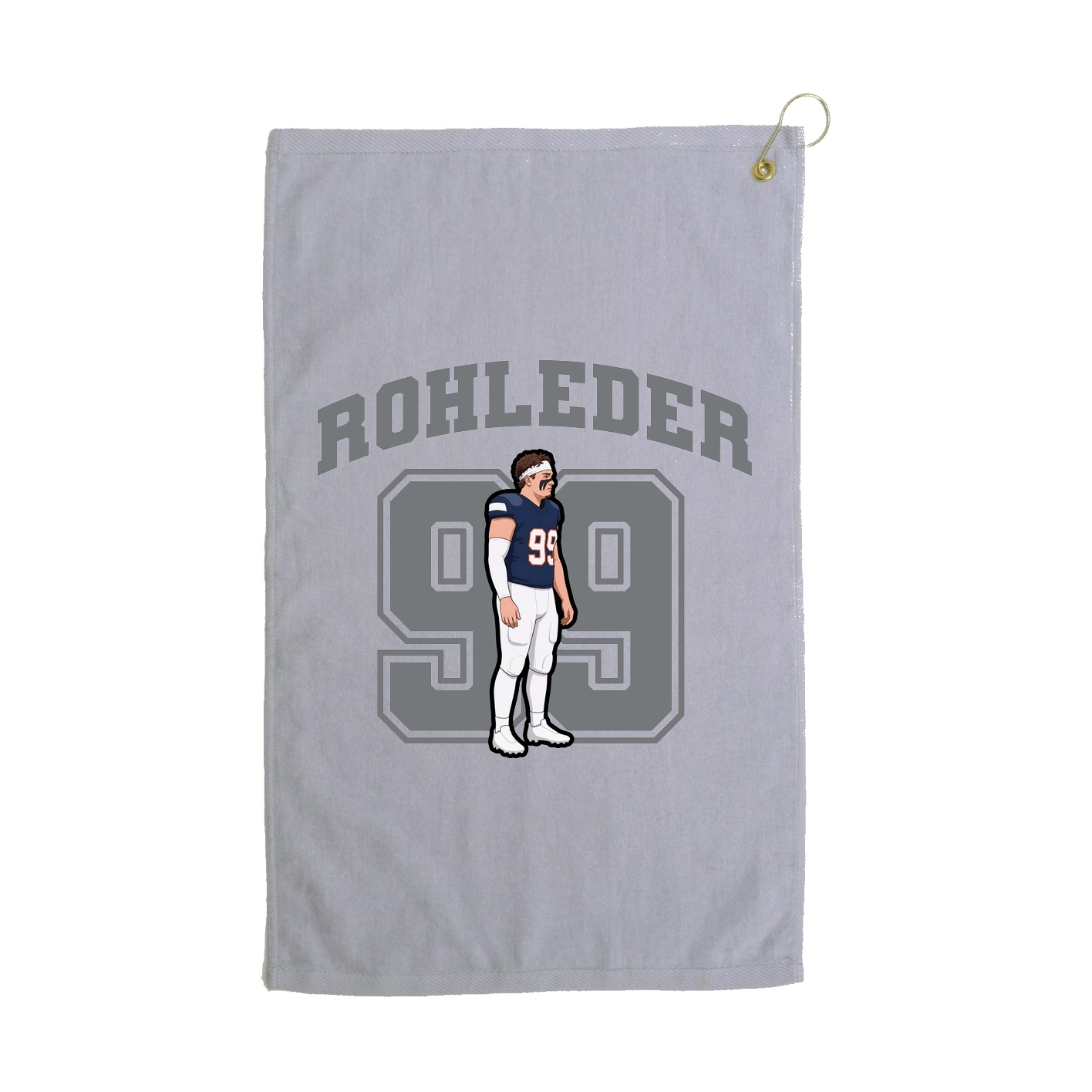 Golf Towel — Number in Grey