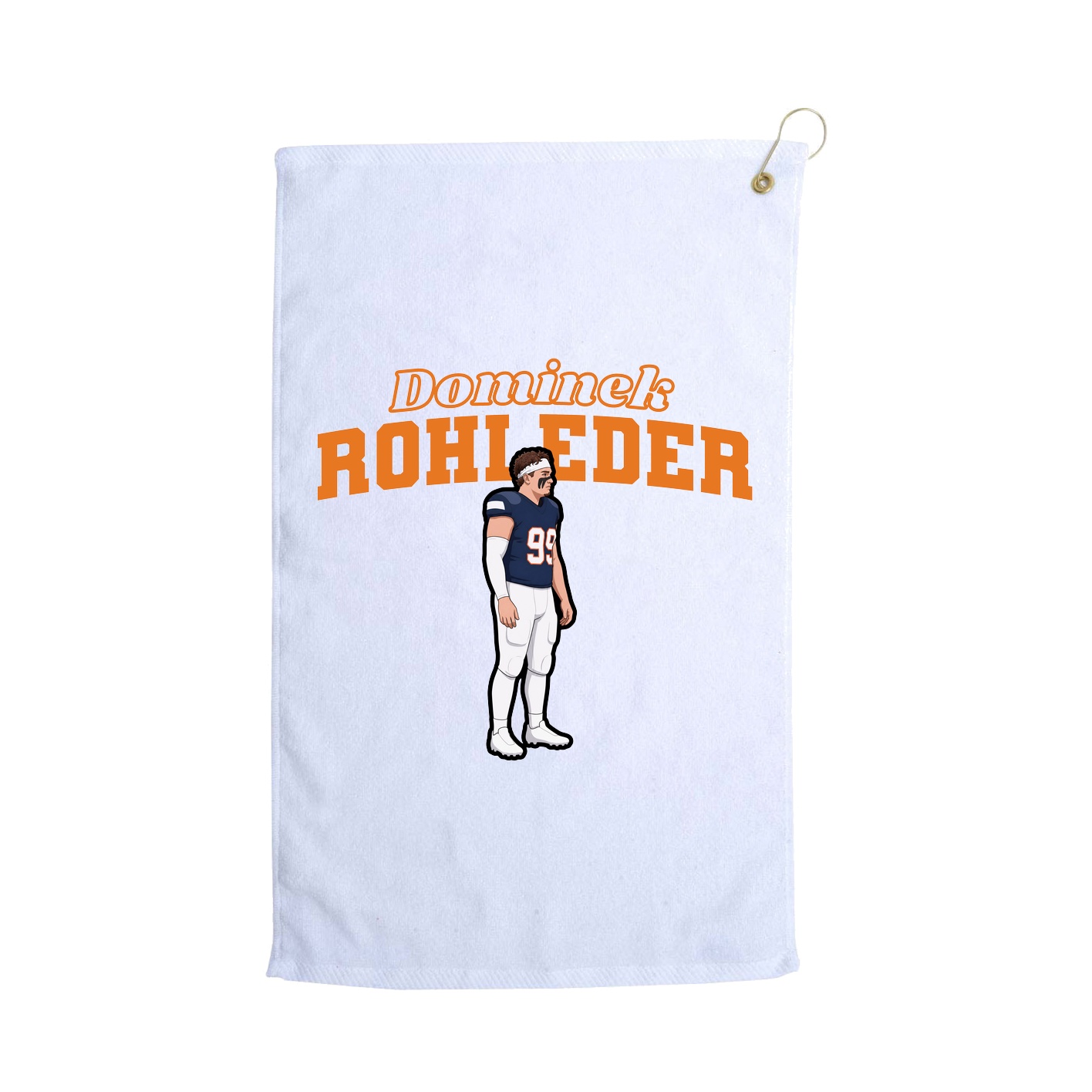 Golf Towel — Name Arch in White